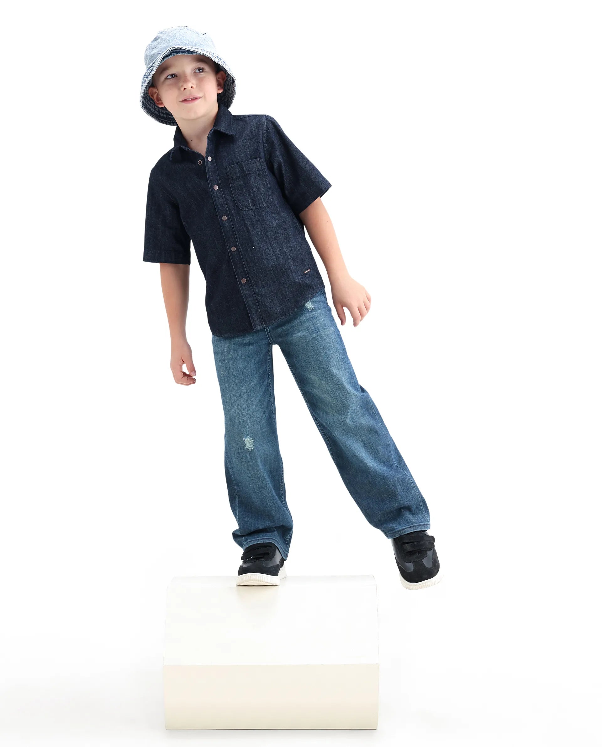 Rare Ones Boys Dark Blue Relaxed Fit Jeans