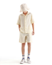 Boys Yellow Cotton Linen Regular Fit Shorts