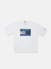 Graphic White Regenerative Cotton T-Shirt for Boys