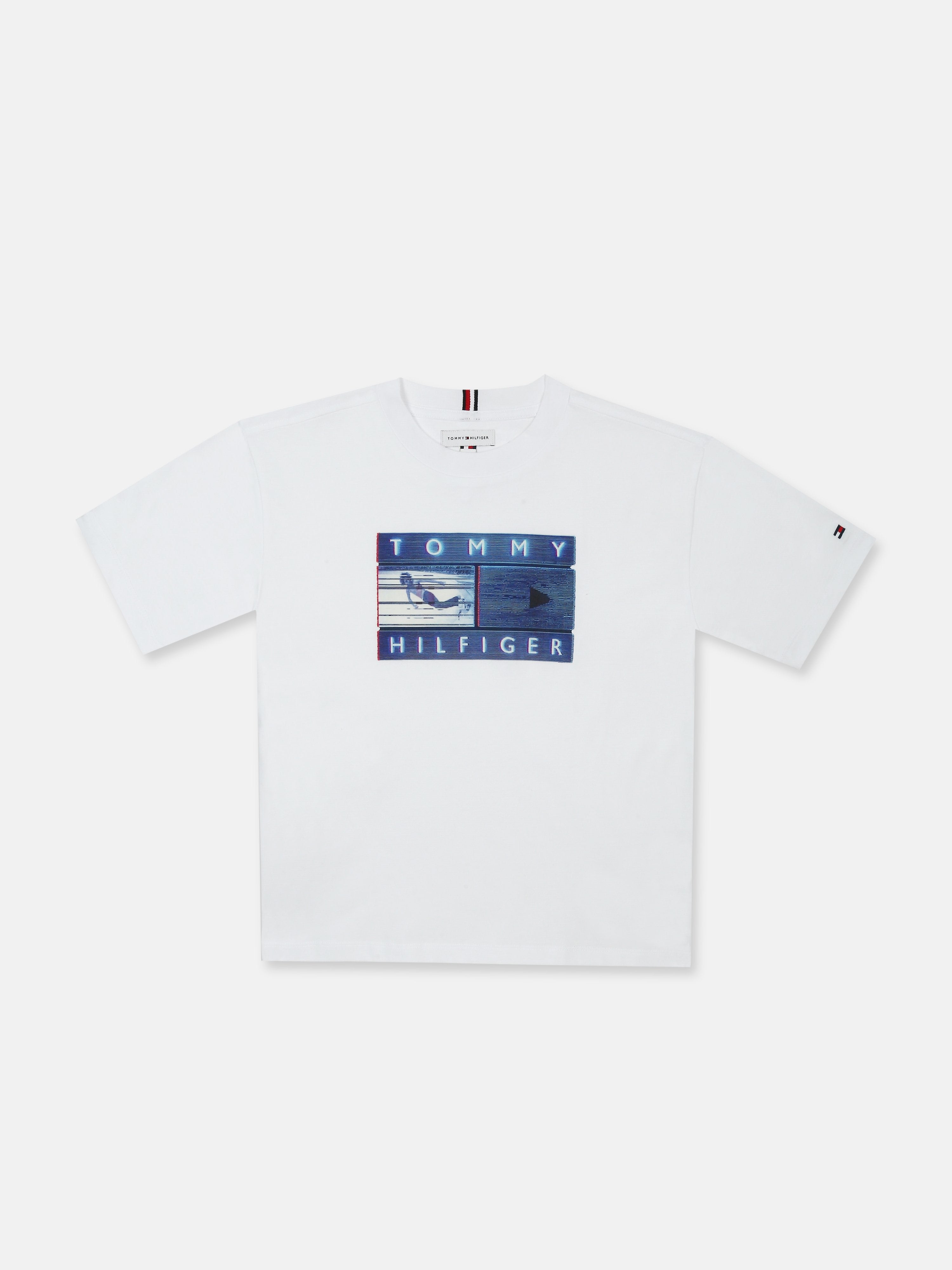 Graphic White Regenerative Cotton T-Shirt for Boys