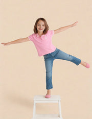 Girls Pink Cotton Solid Regular Fit Top