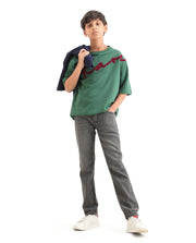 Boys Grey Slim Fit Button-Zip Cotton Jeans