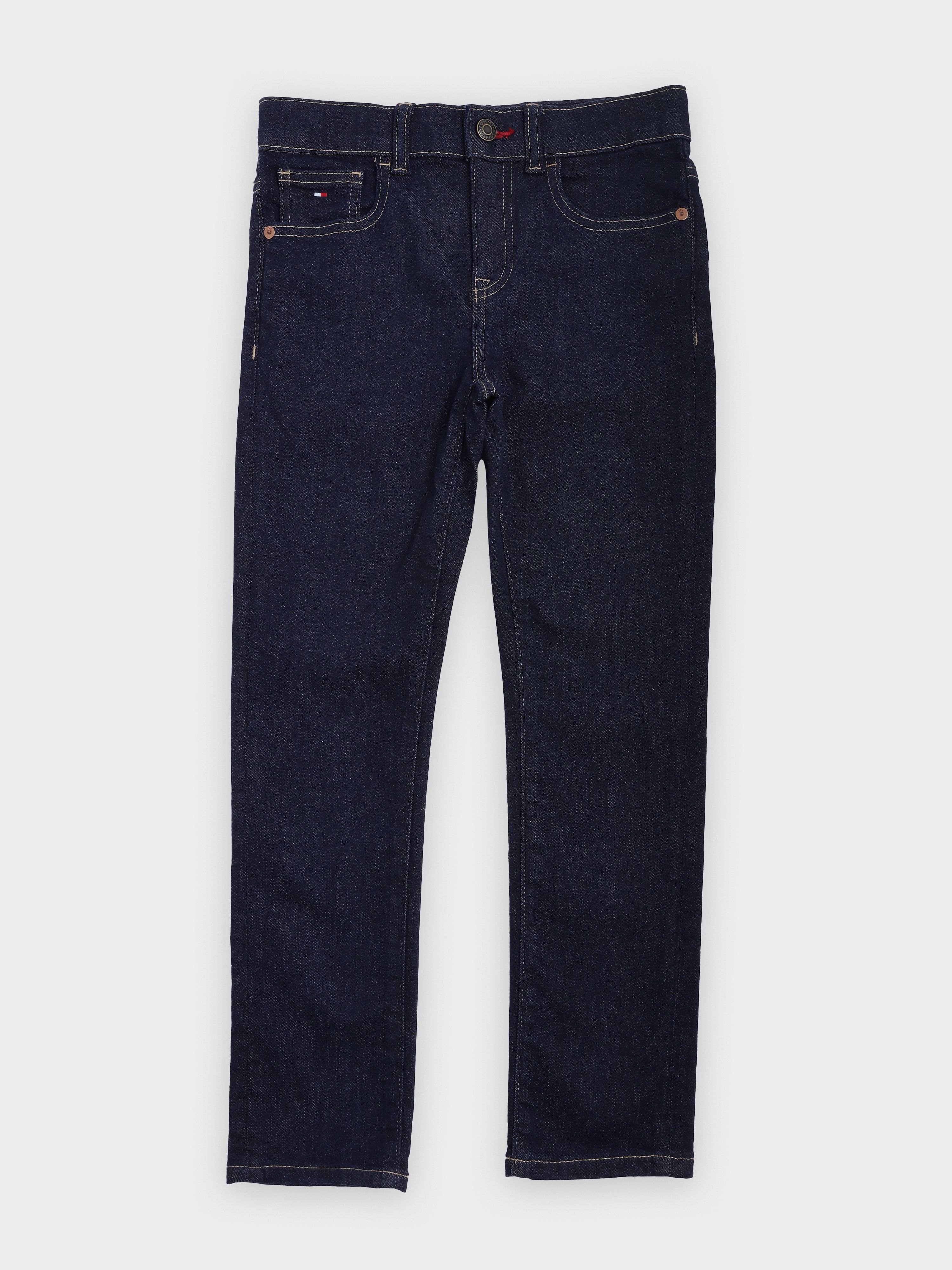 Girls Blue Slim Fit Cotton Blend Denim Bottom