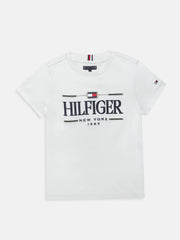 Boys Ancient White Logo Cotton Regular Fit T-Shirt