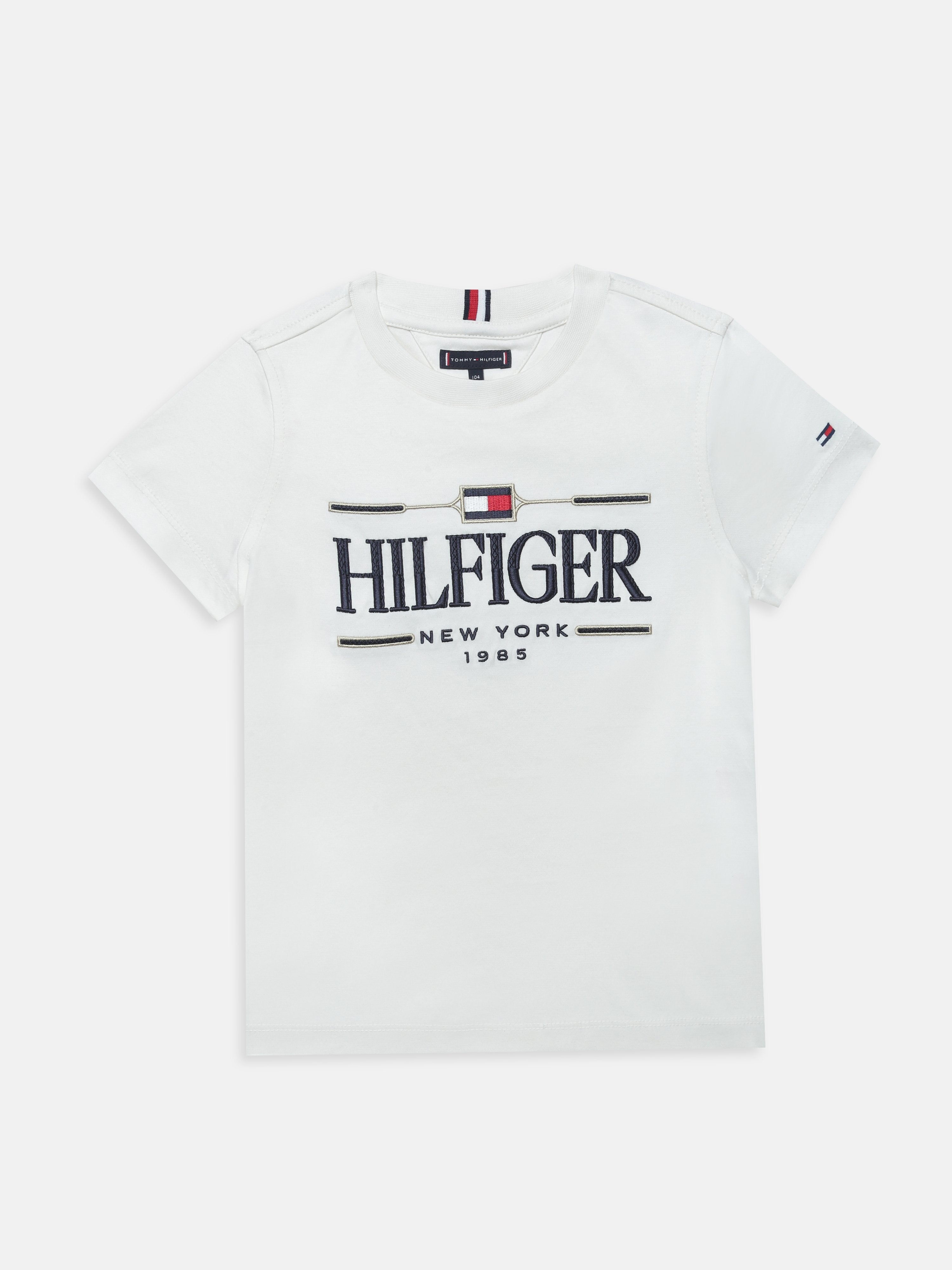 Boys Ancient White Logo Cotton Regular Fit T-Shirt