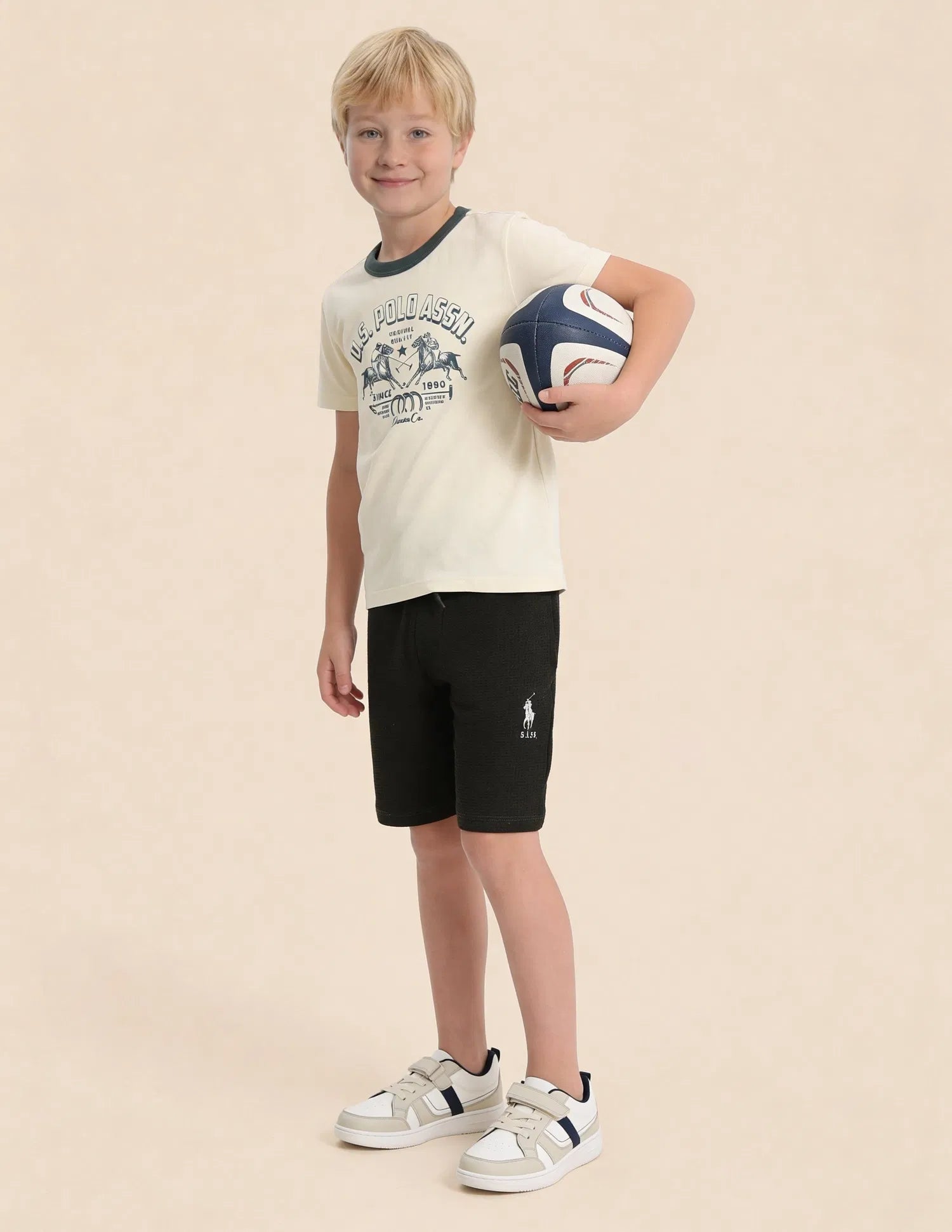 Boys Off White Graphic Printed Cotton T-Shirt – Regular Fit