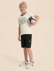 Boys Off White Graphic Printed Cotton T-Shirt – Regular Fit