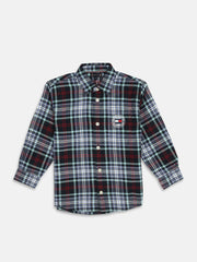 Boys Blue Checked Cotton Shirt