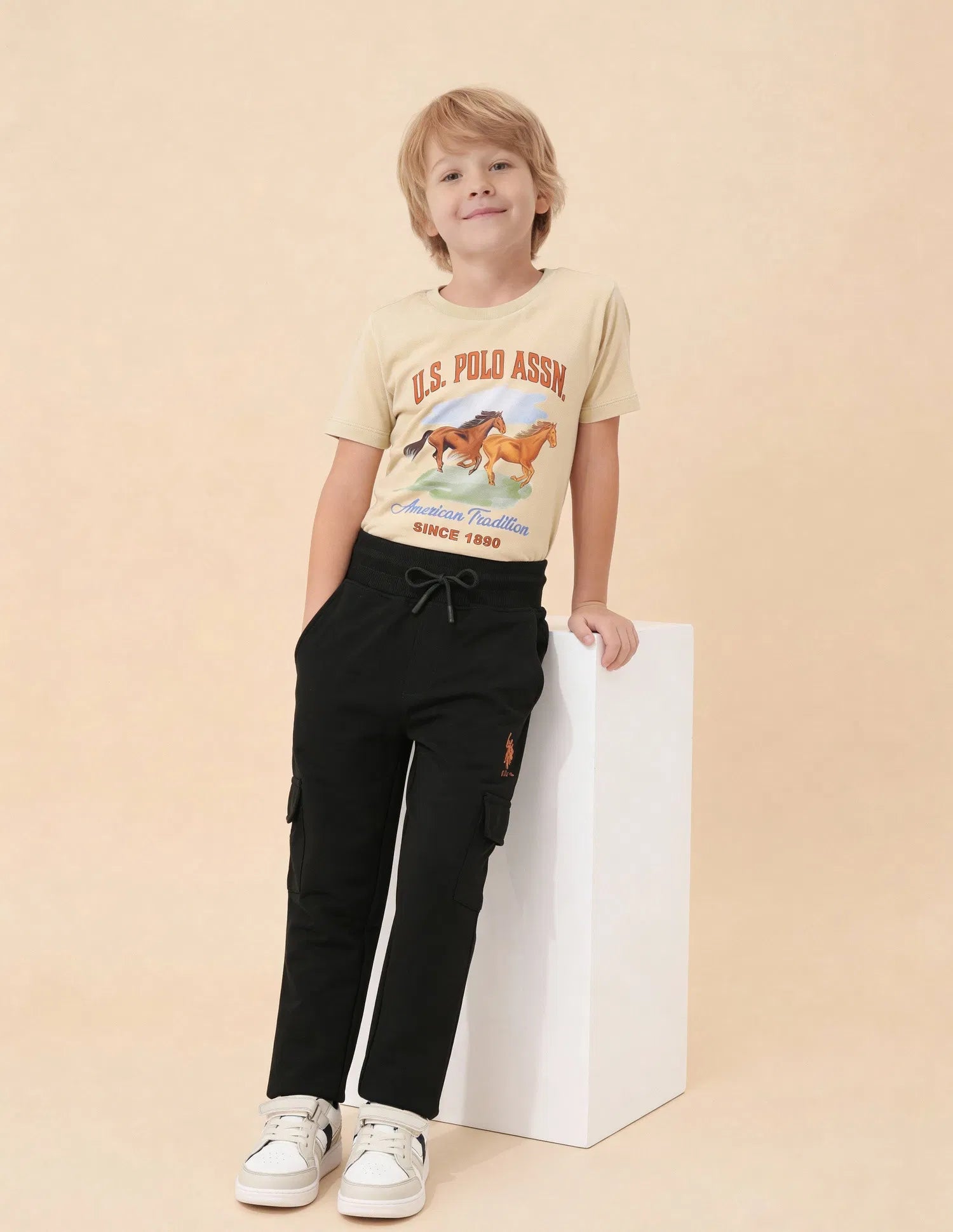 Boys Dark Green Cotton Track Pants Regular Fit
