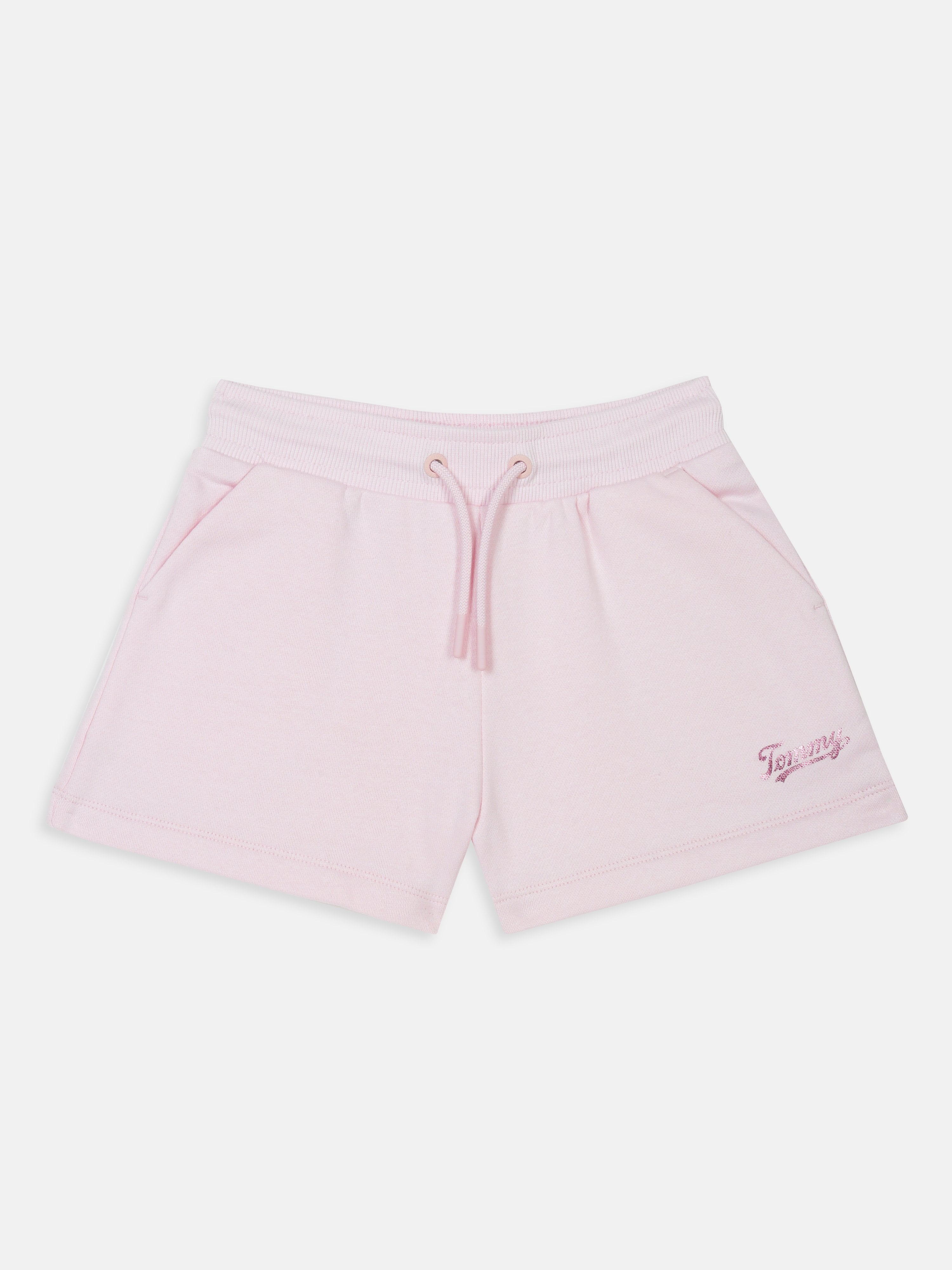 Girls Light Pink Cotton Blend Regular Fit Shorts