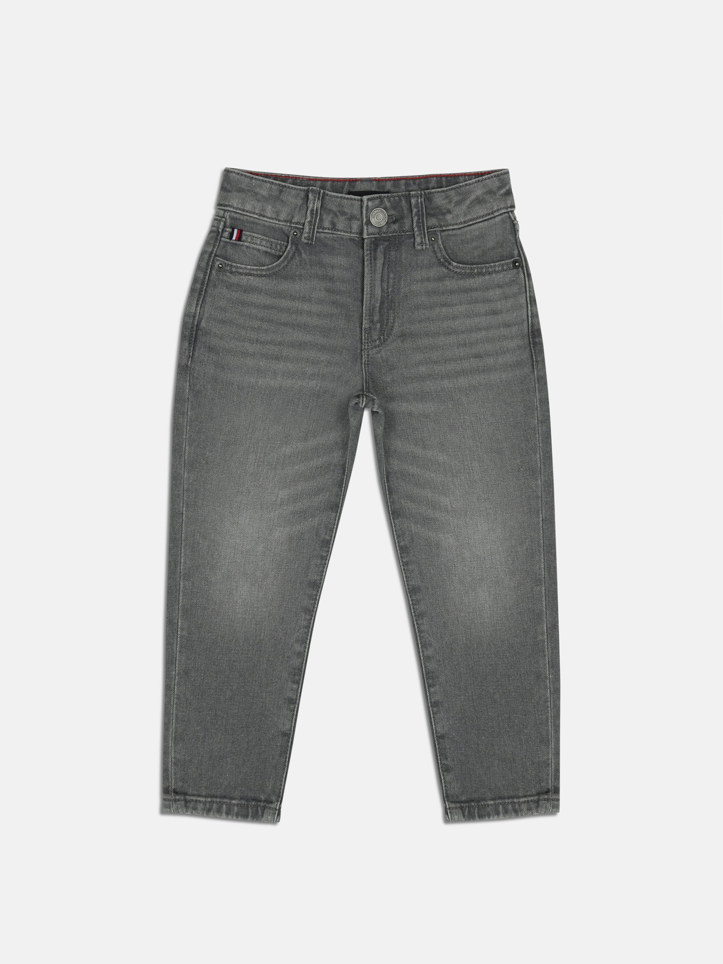 Boys Grey Light Wash Straight Fit Jeans