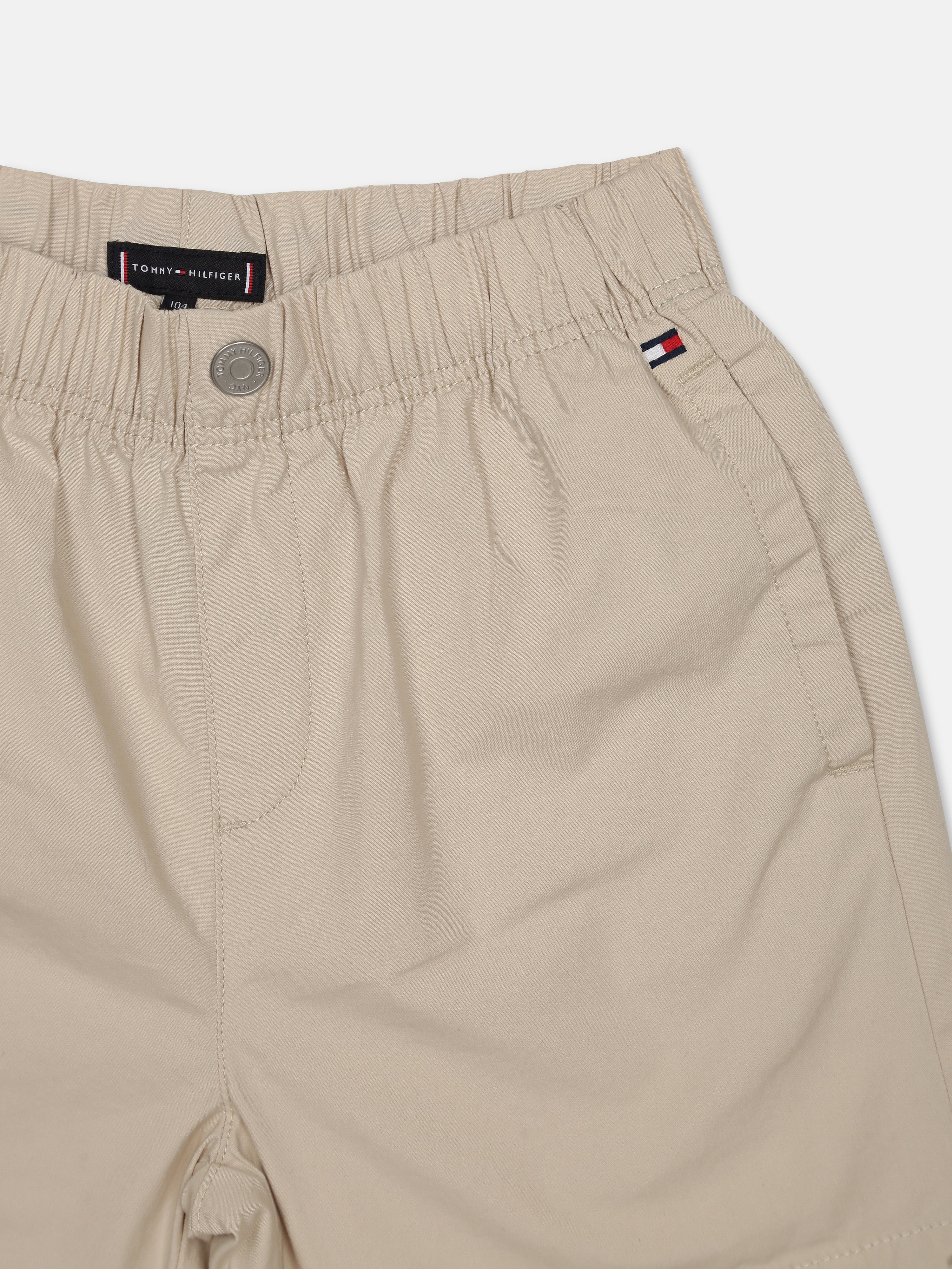 Boys Beige Solid Cotton Blend Non-Denim Bottom Regular Fit