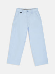 Boys Blue Loose Fit Mid Rise Trousers