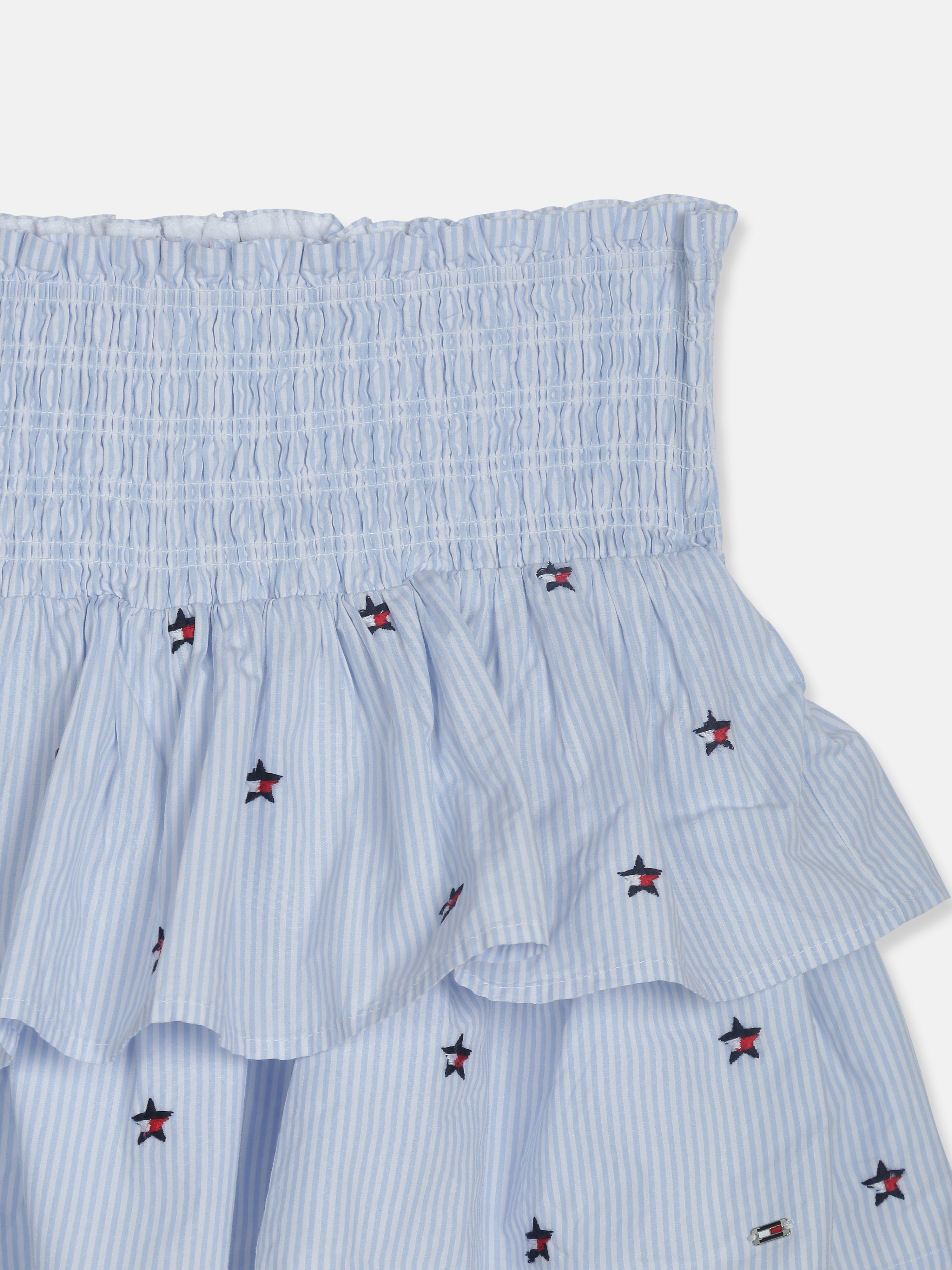 Girls Blue Striped Wide-Leg Non-Denim Pants