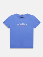 Boys Blue Logo Cotton Crew Neck Knit Top Regular Fit