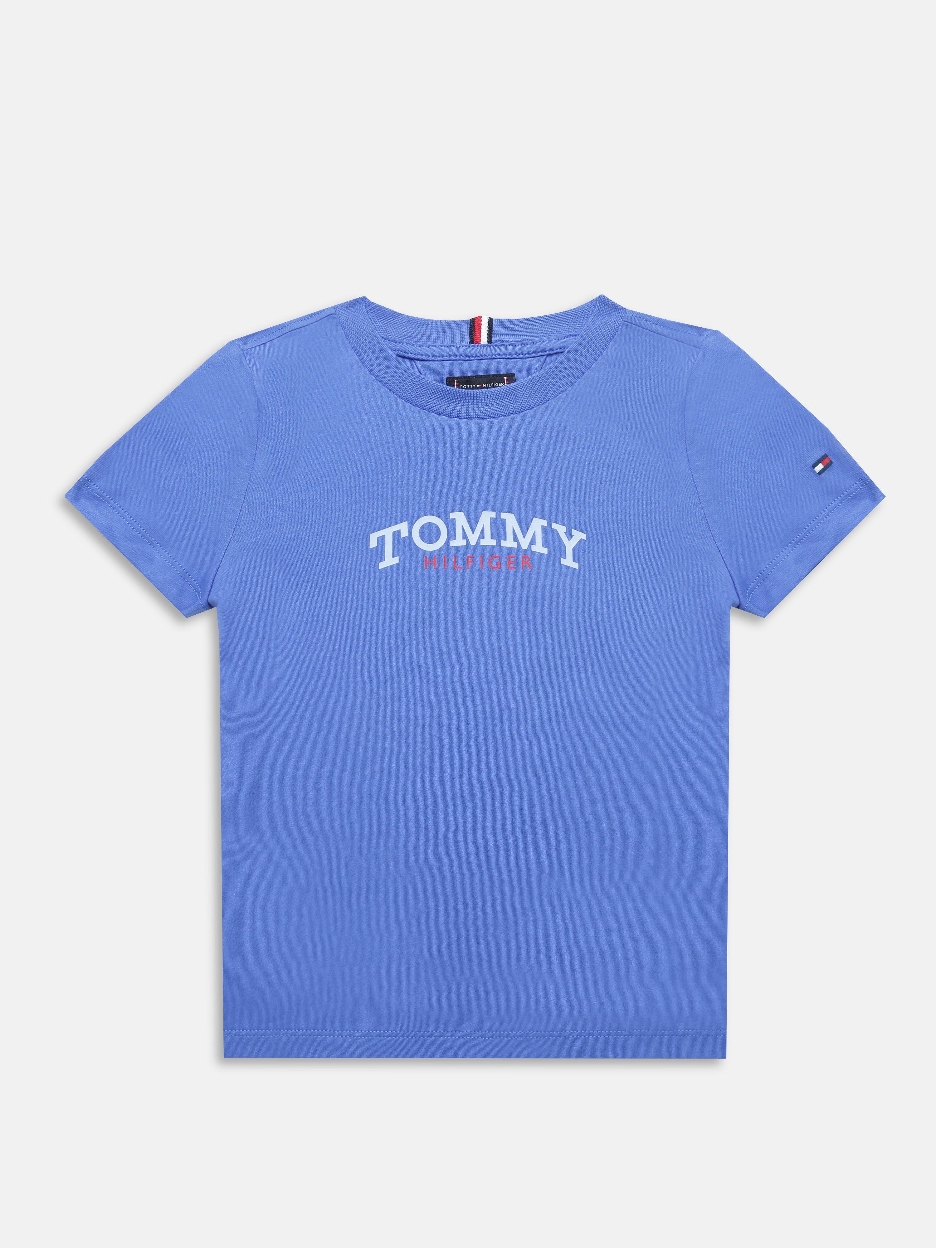 Boys Blue Logo Cotton Crew Neck Knit Top Regular Fit