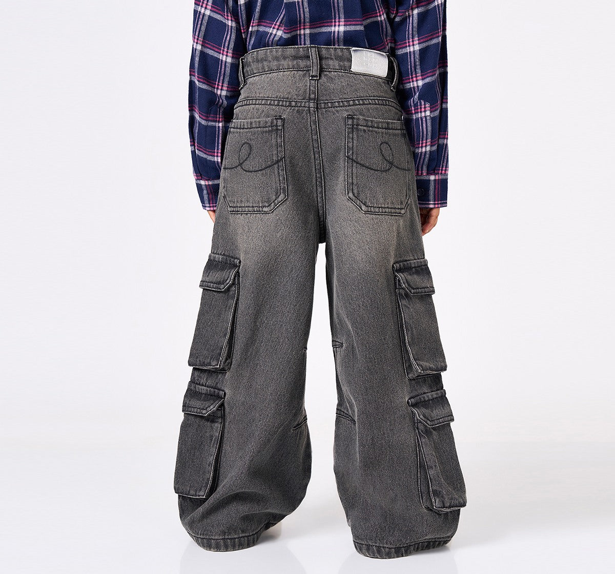 Wide Leg Fit Utility Jeans Black