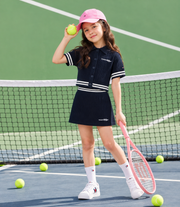 Girls Regular Fit Solid Mid Rise Skirt Dark Night Navy