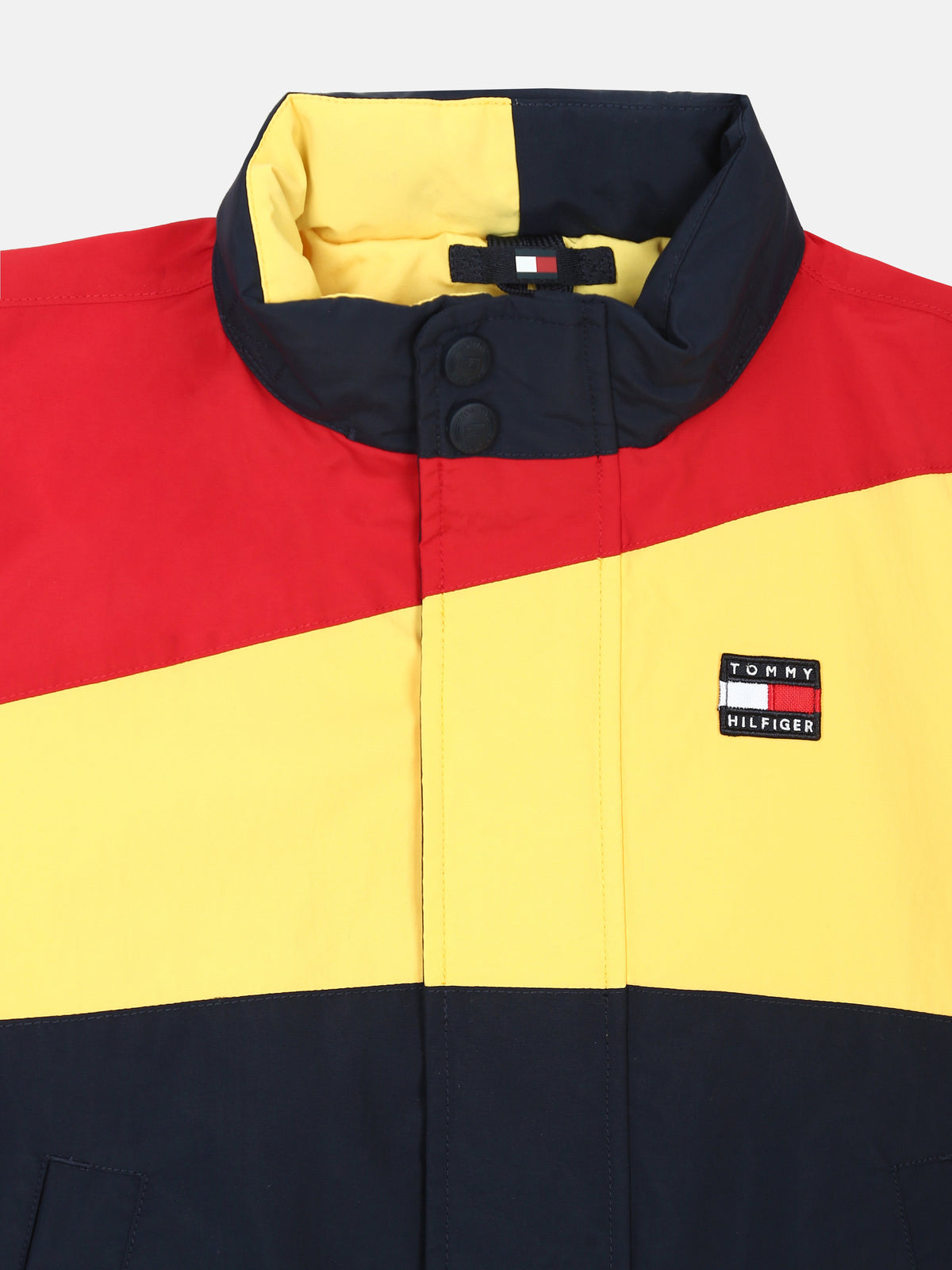 Colorblock Navy Recycled Nylon Track Jacket for Boys