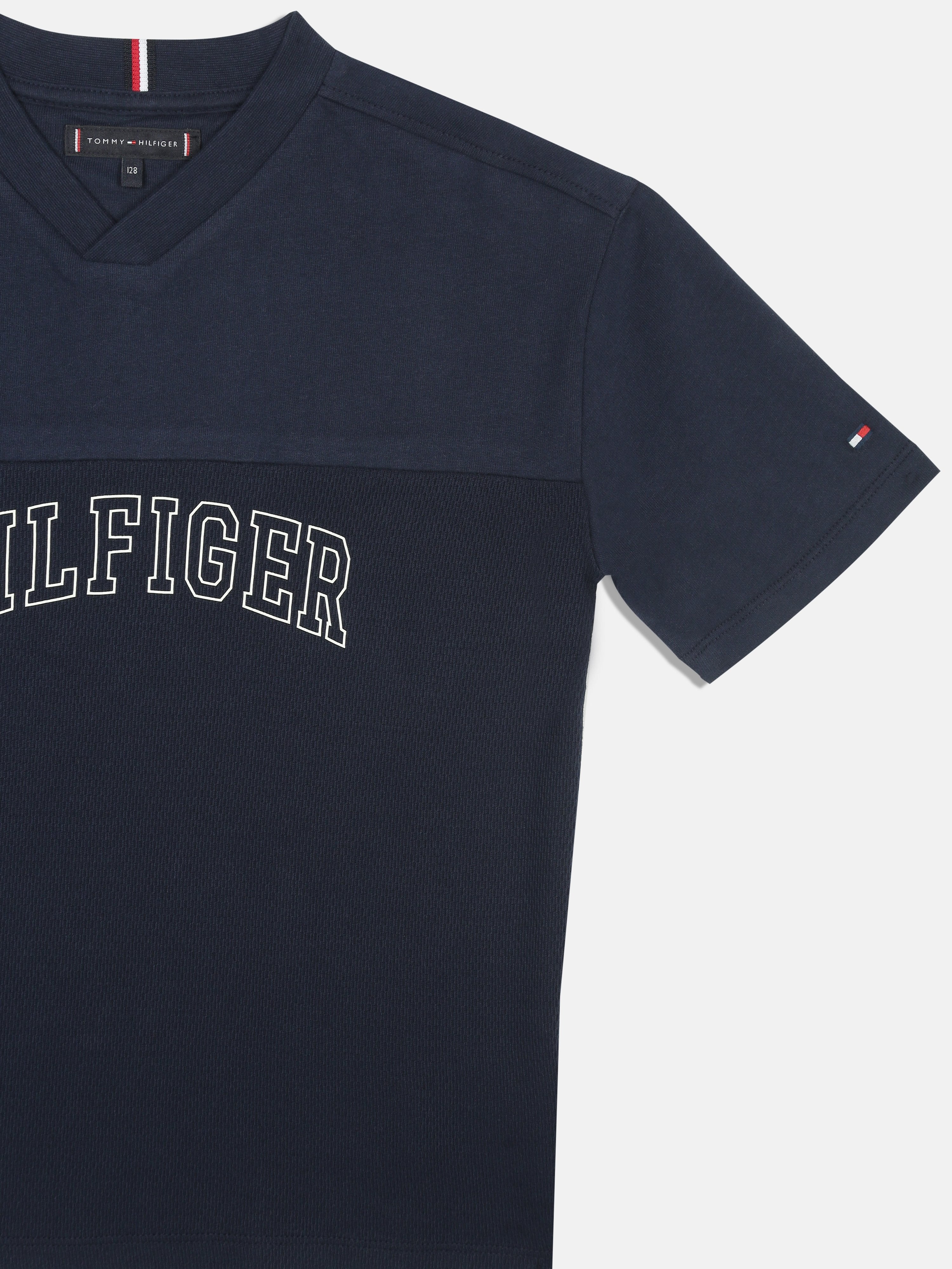 Boys Navy Logo Cotton T Shirt
