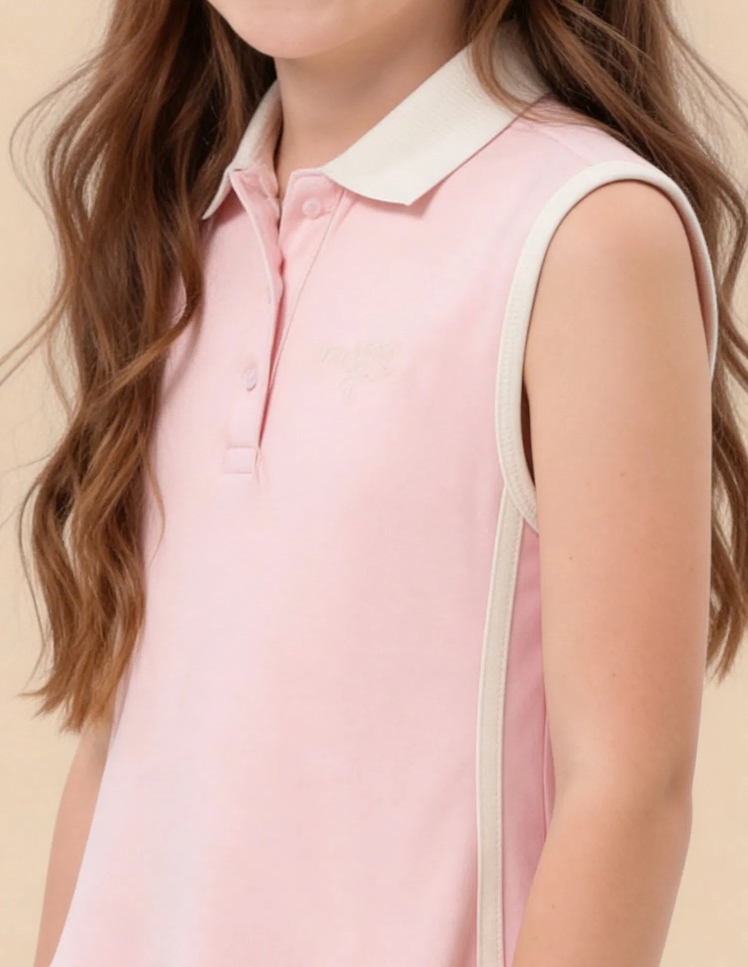 Girls Pink Cotton Drop Waist A-Line Knit Dress
