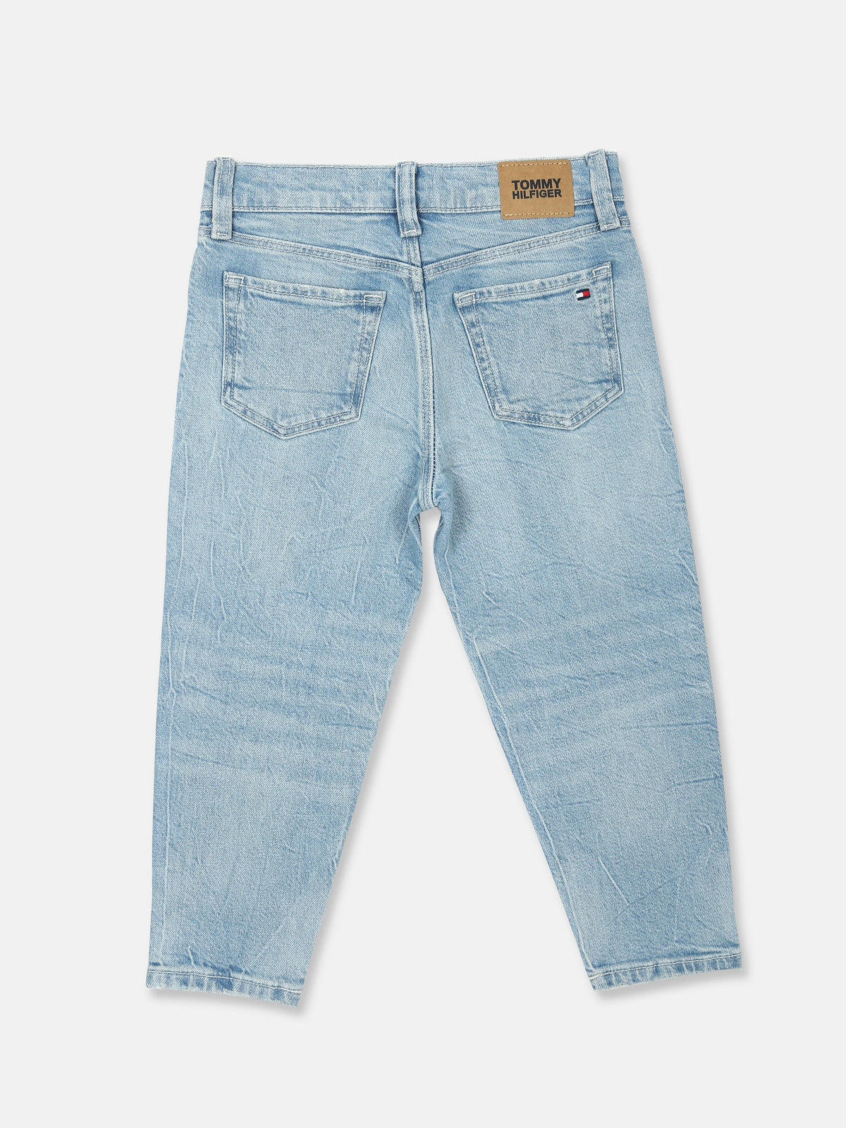 Light Wash Blue Cotton Blend Regular Fit Jeans for Boys