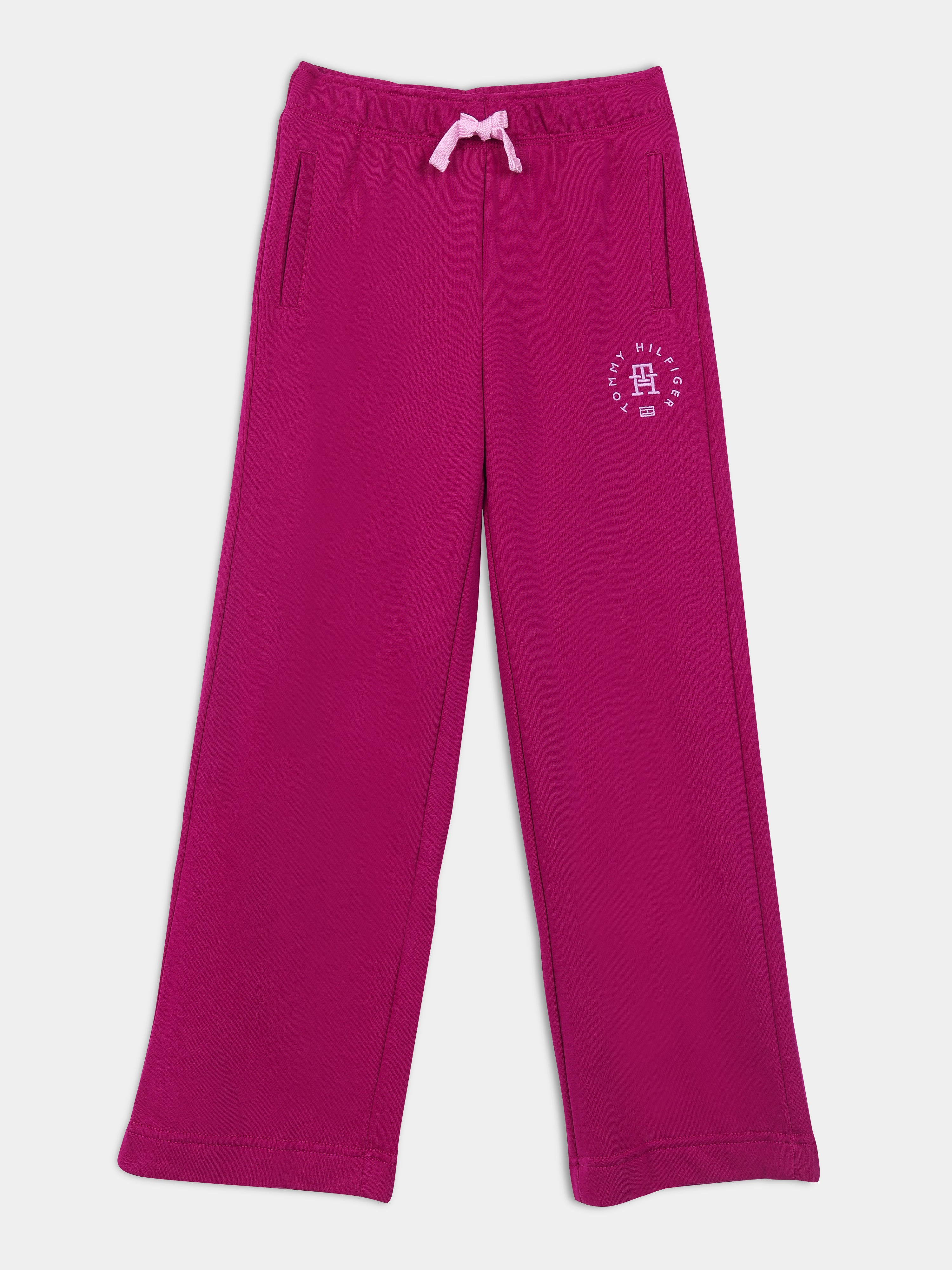 Girls Pink Cotton Blend Casual Drawstring Bottom