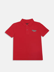 Girls Red Solid Regenerative Cotton Casual Knit Top