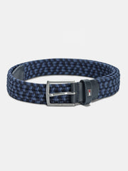 Kids Blue Textured Stretch Casual Belt