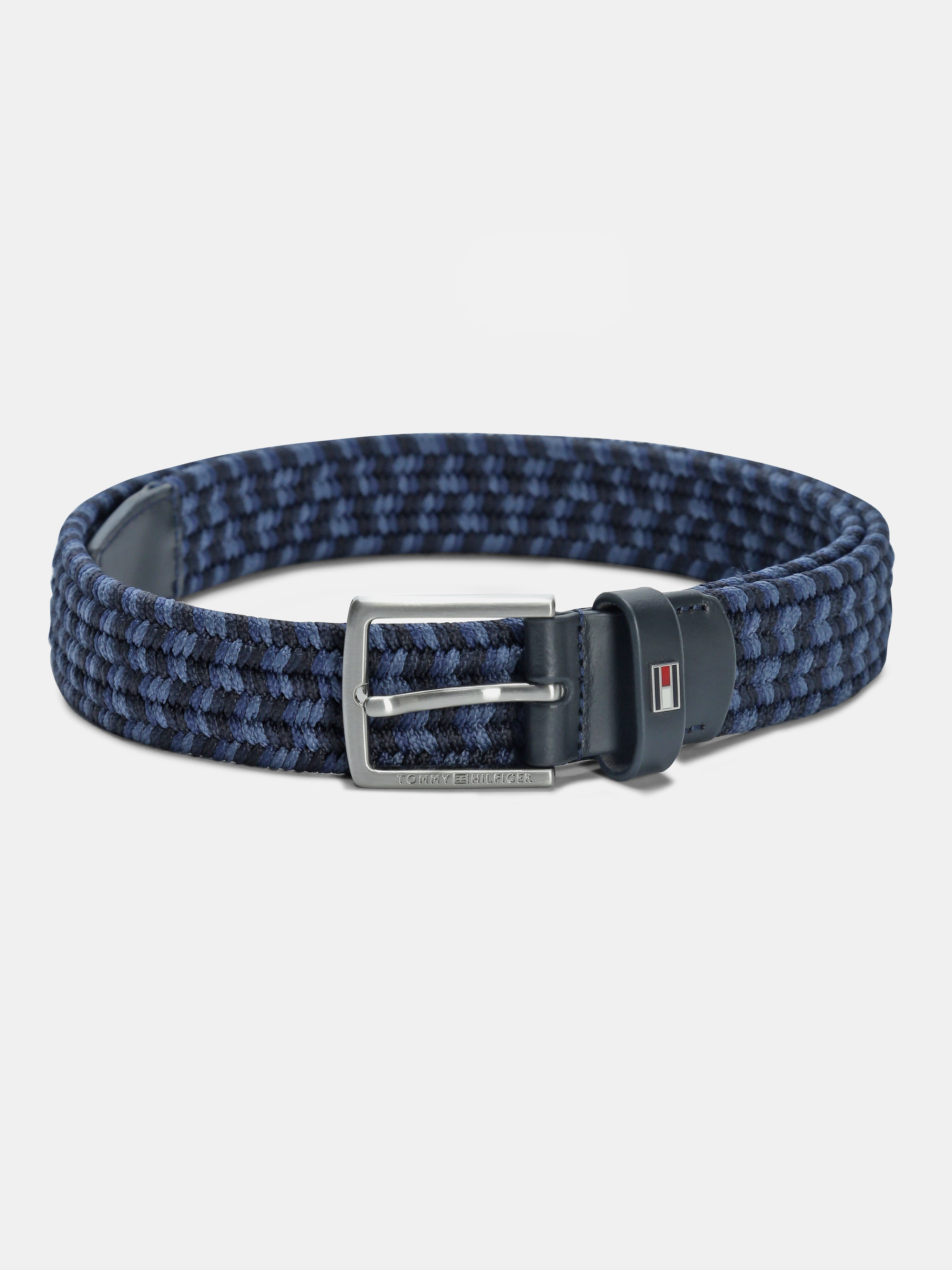 Kids Blue Textured Stretch Casual Belt
