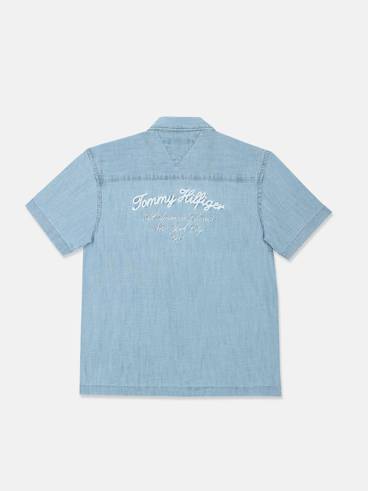 Embroidered Logo Blue Better Cotton Denim Shirt for Boys