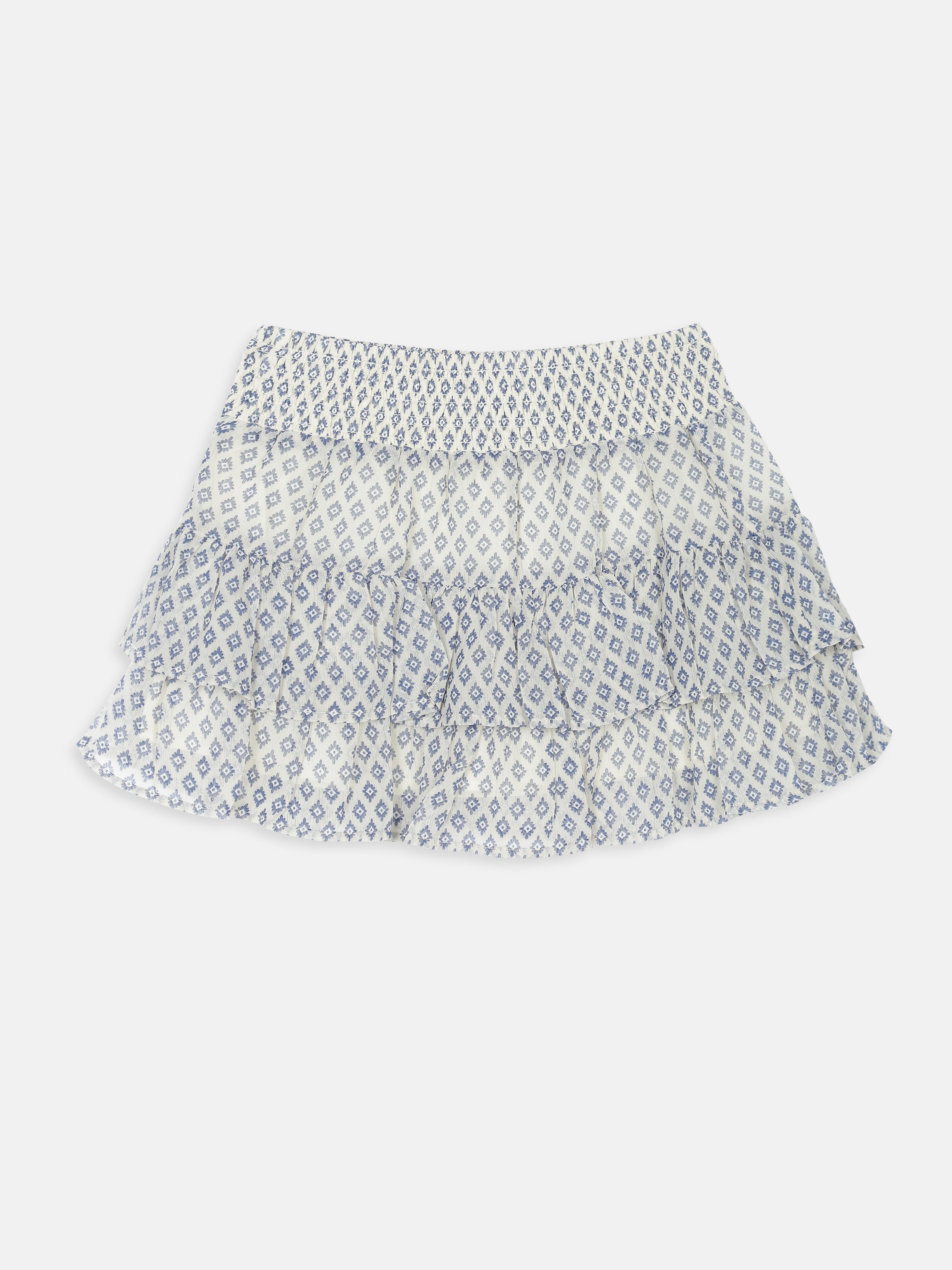 Girls Beige Printed Recycled Polyester Casual Bottom