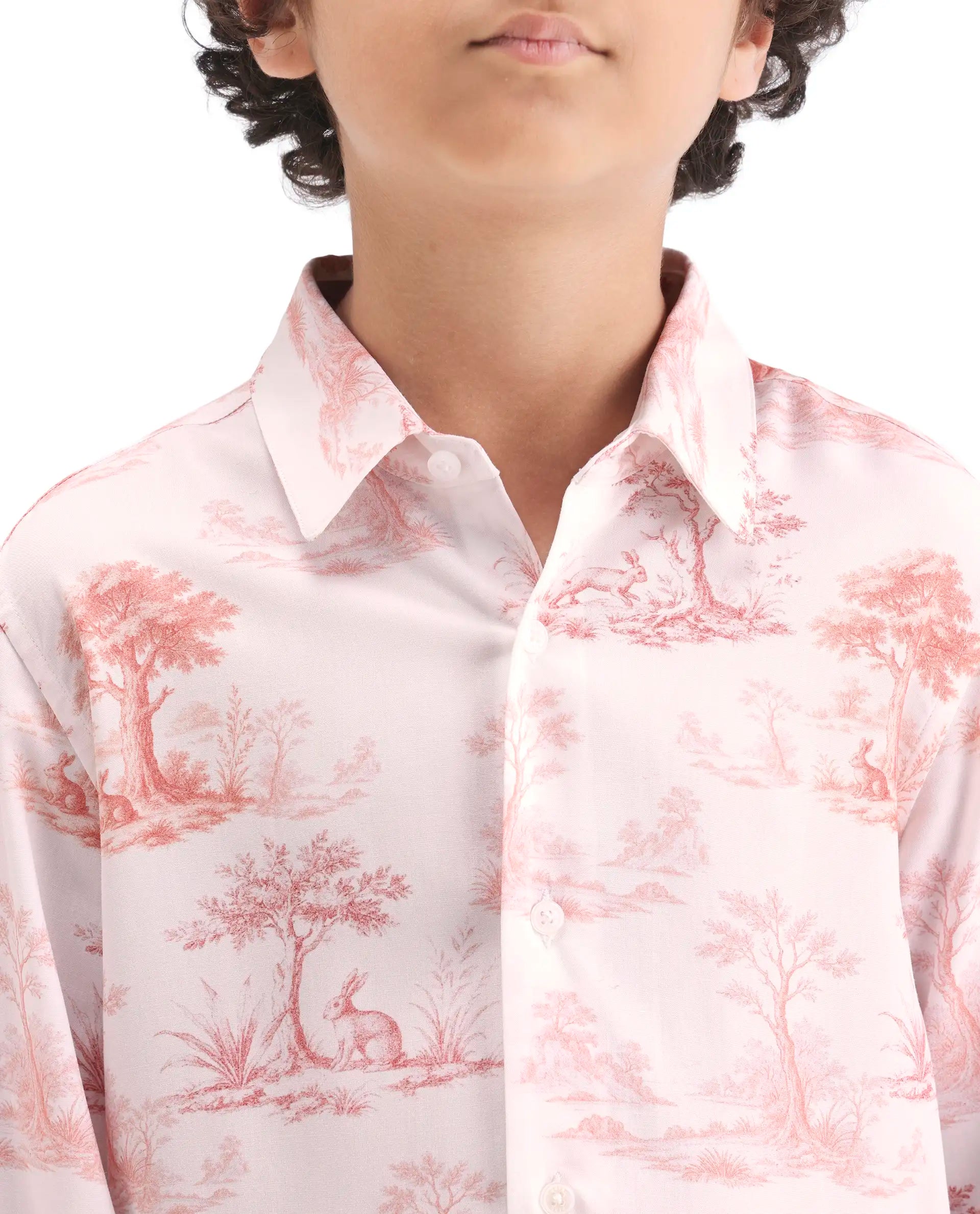 Rare Ones Boys Rust Viscose Regular Fit Casual Shirt