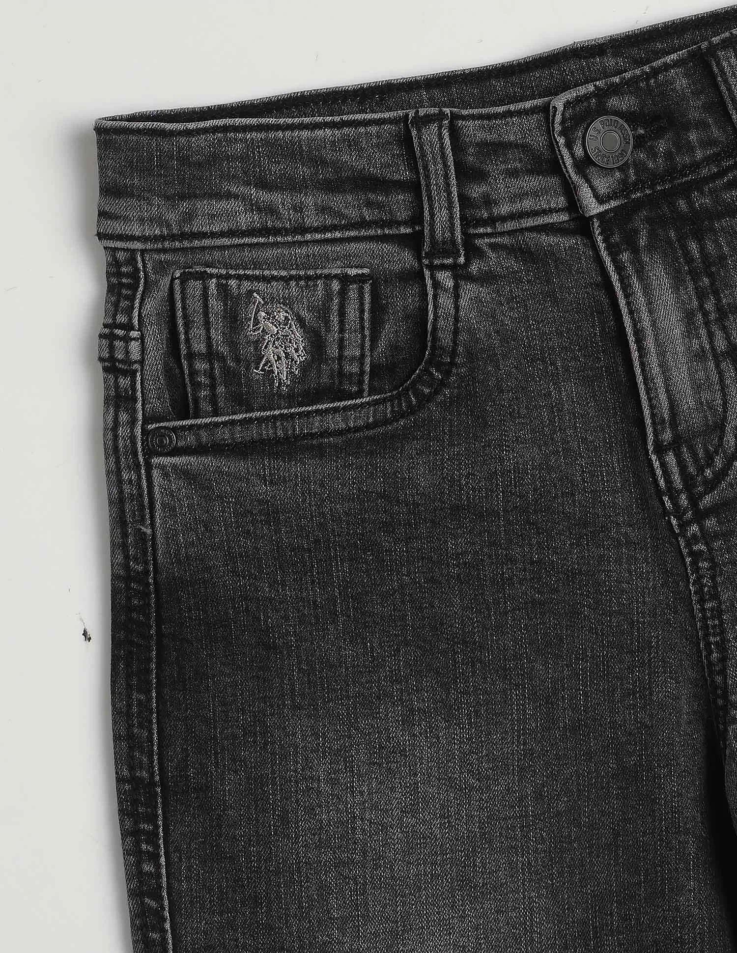 Boys Navy Relaxed Fit Cotton Jeans