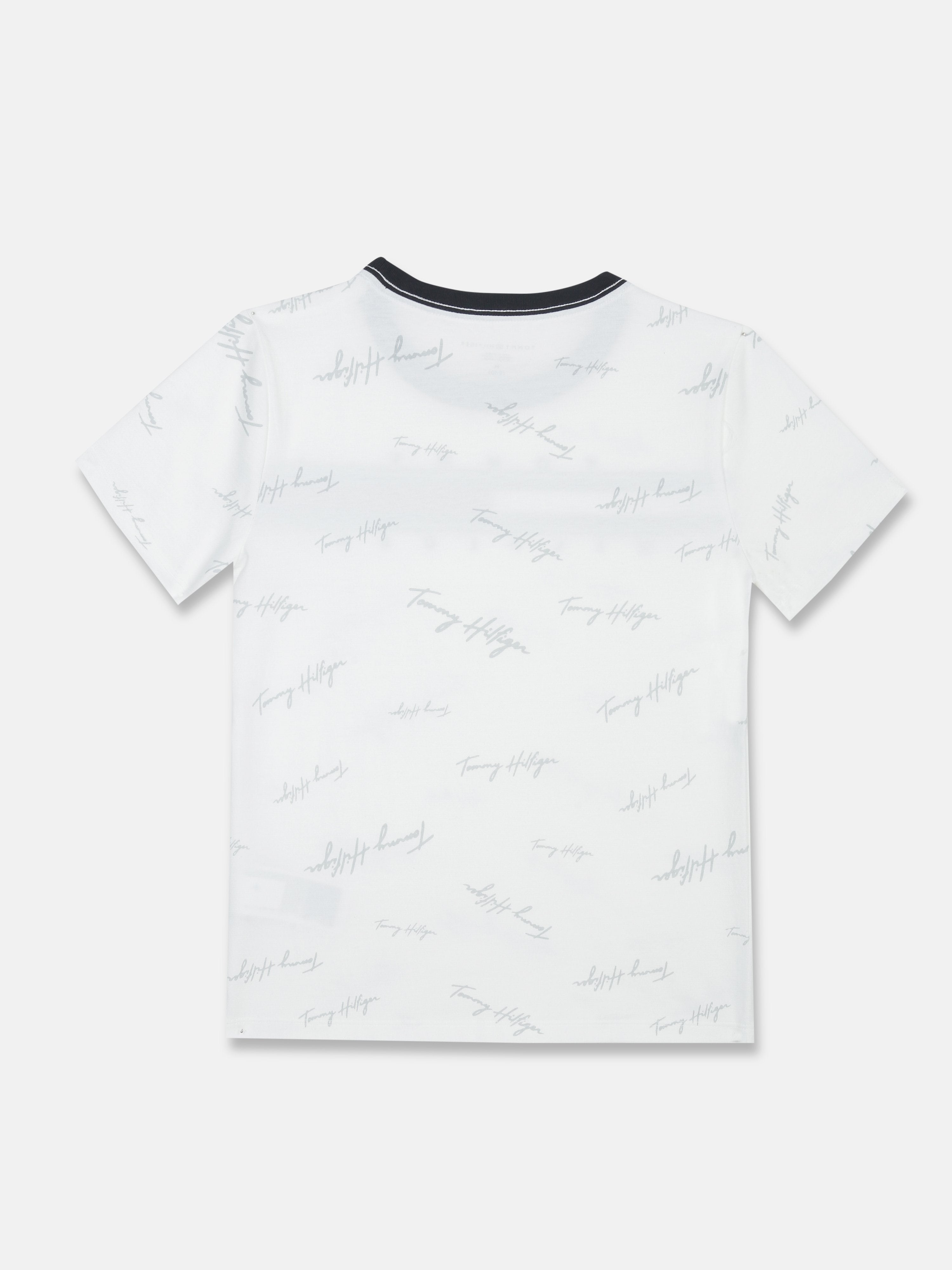 Boys Optic White Logo Cotton Regular Fit T-Shirt