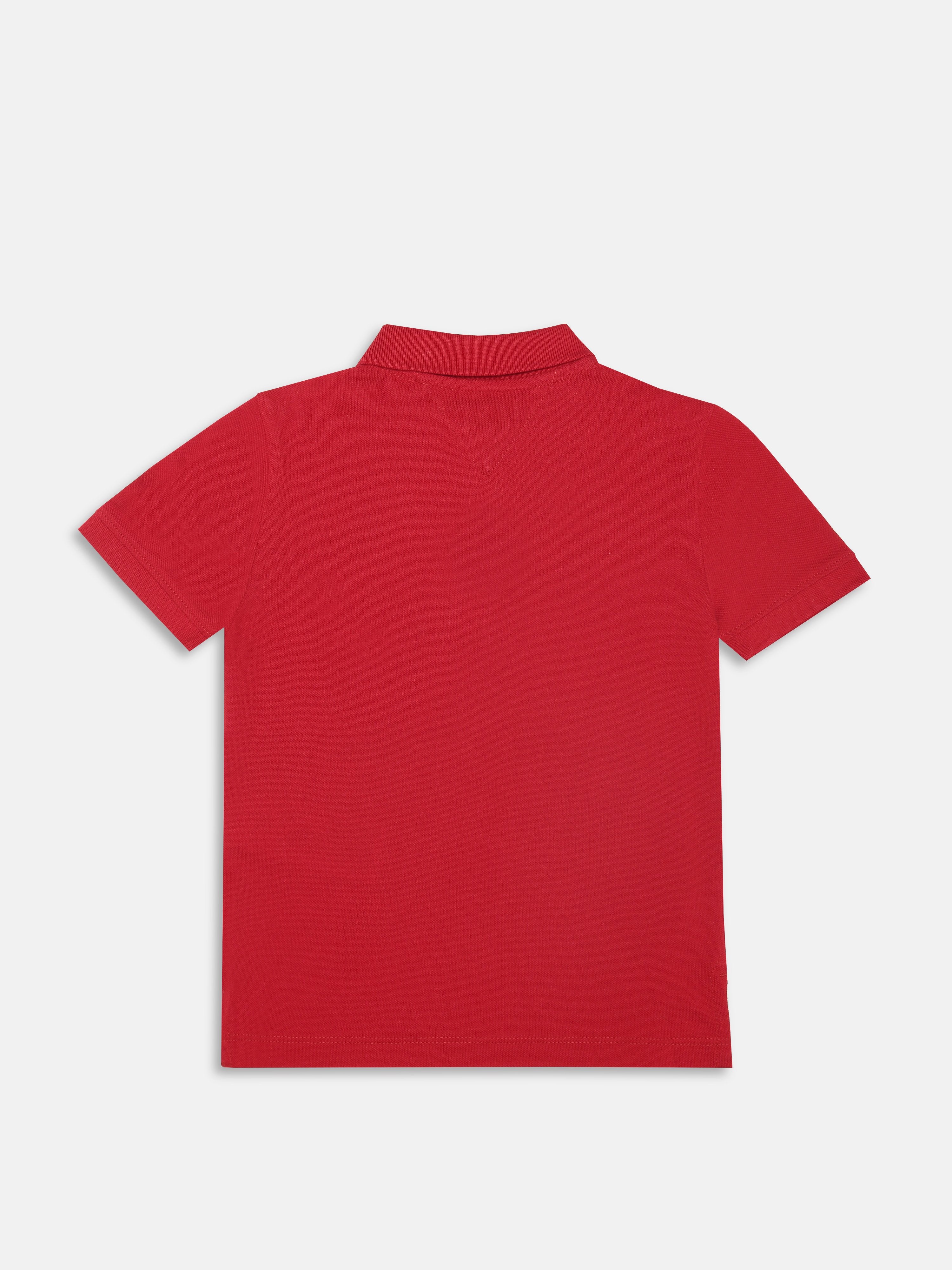 Girls Red Solid Regenerative Cotton Casual Knit Top