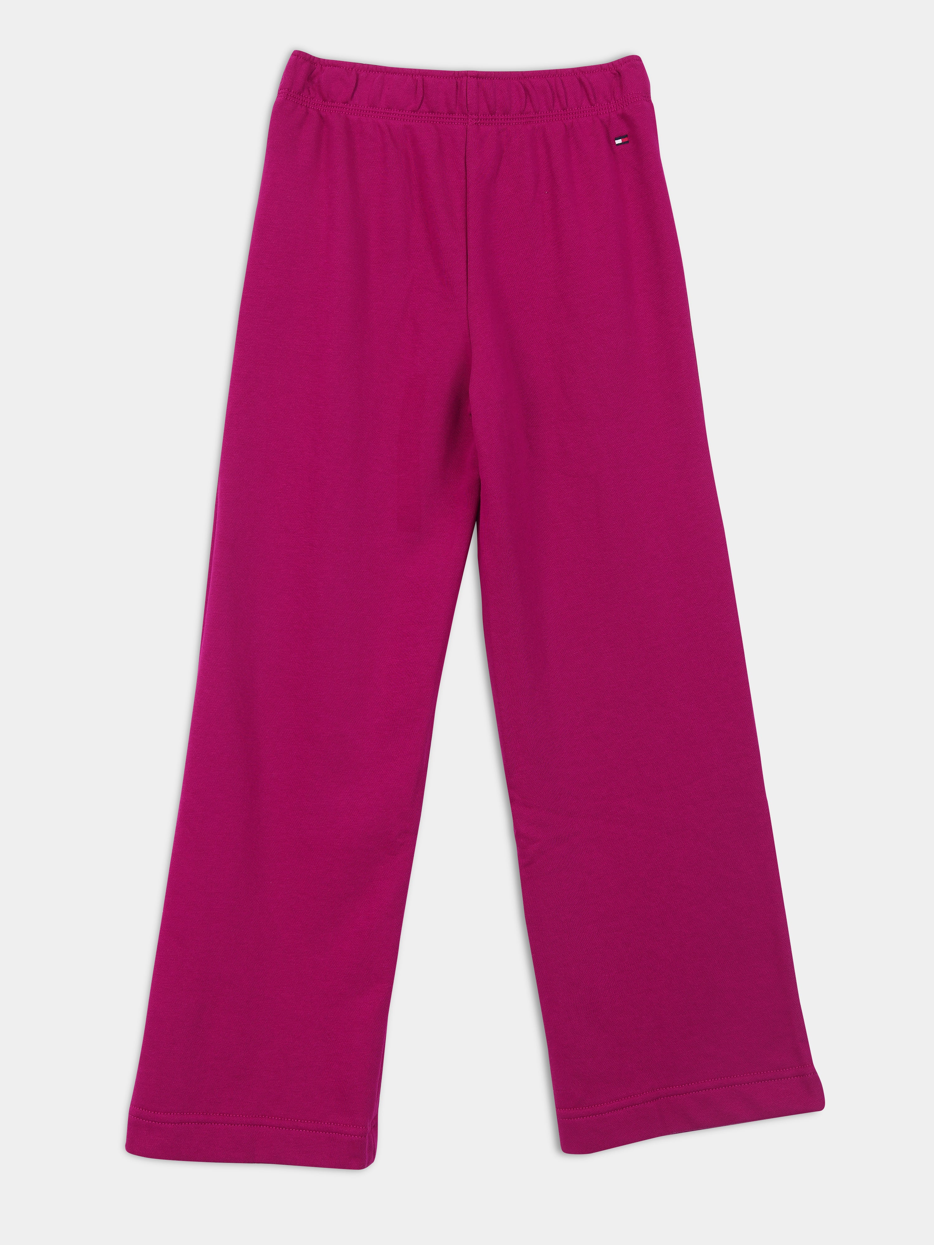 Girls Pink Cotton Blend Casual Drawstring Bottom