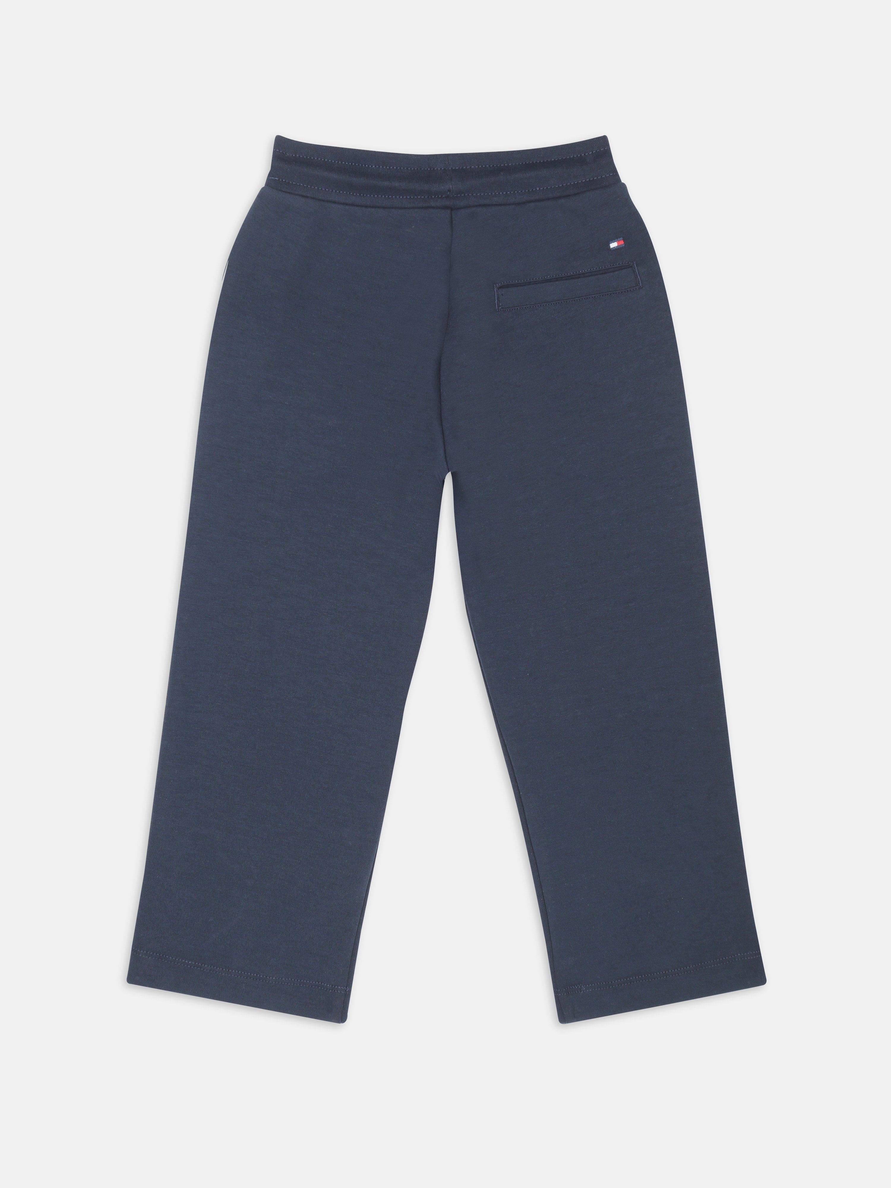 Boys Blue Logo Regular Fit Snap Closure Knit Bottom