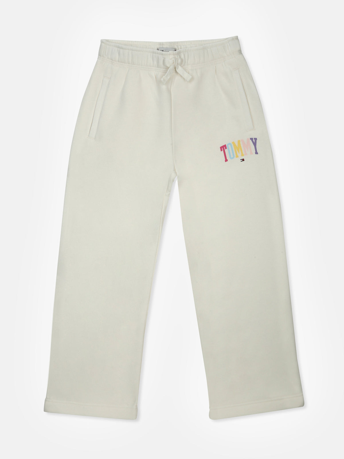 Girls Regular Fit Printed Mid Rise Trackpant Ivory Silk