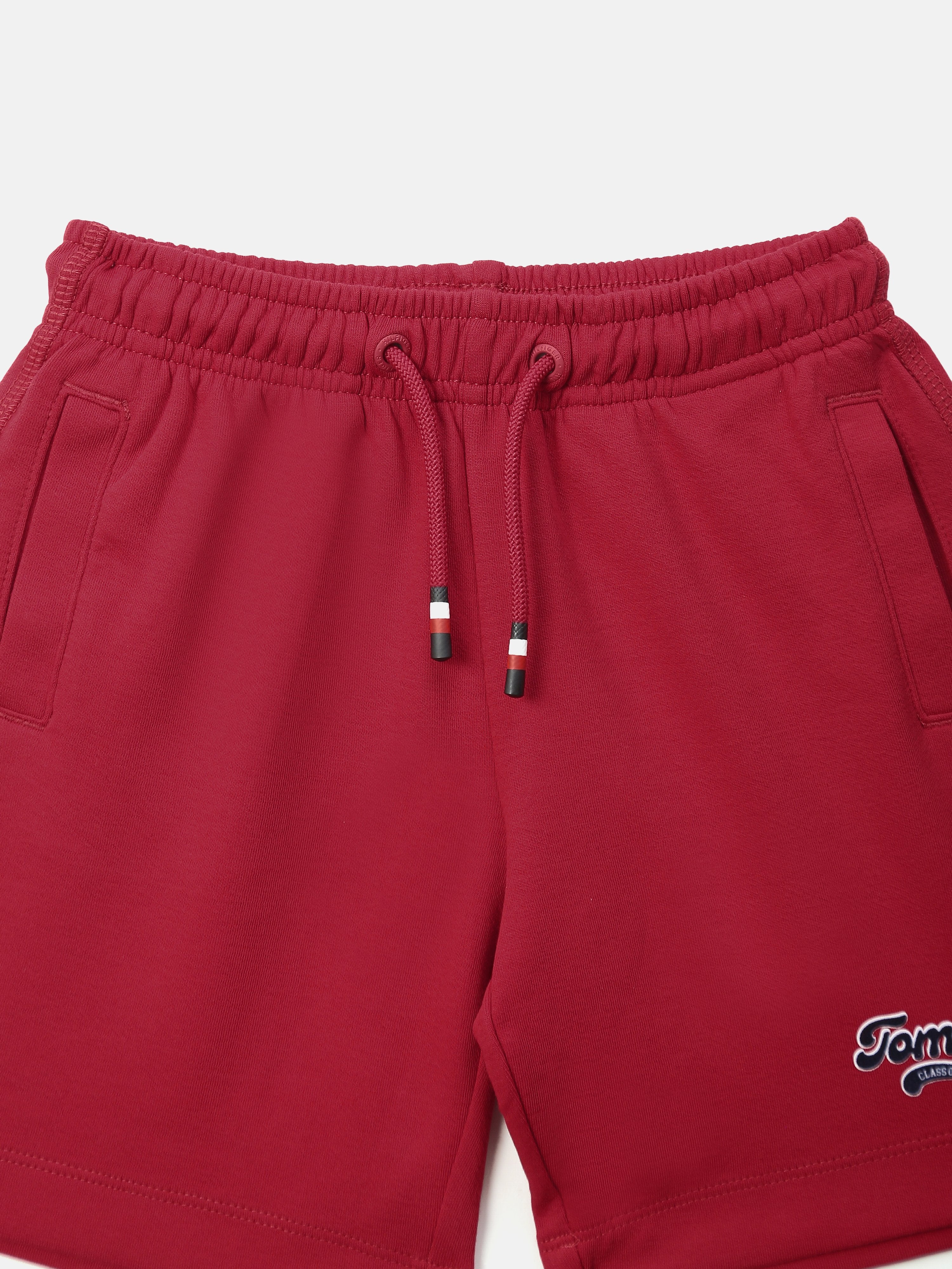 Girls Red Logo Cotton Blend Casual Knit Bottom
