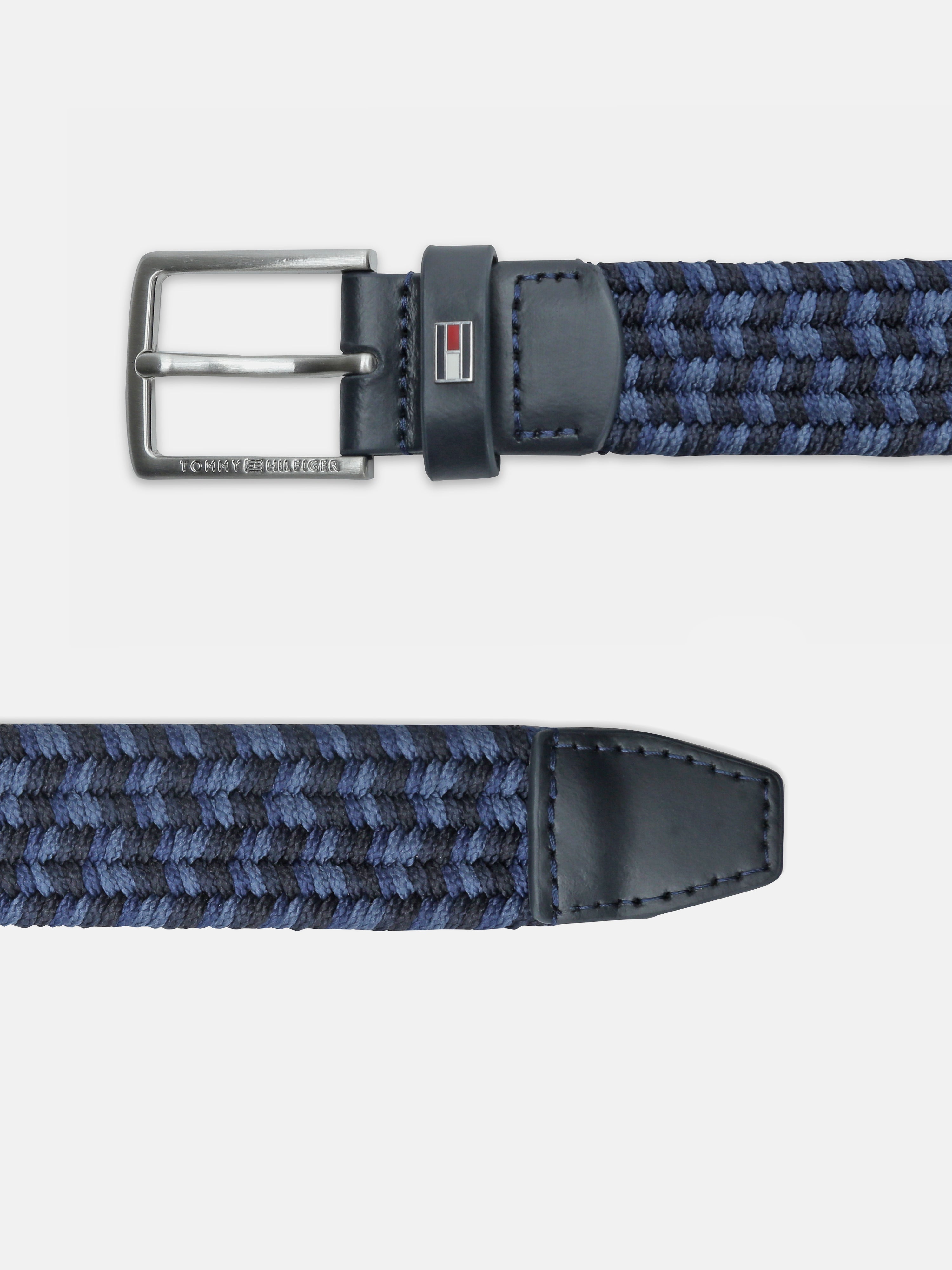 Kids Blue Textured Stretch Casual Belt