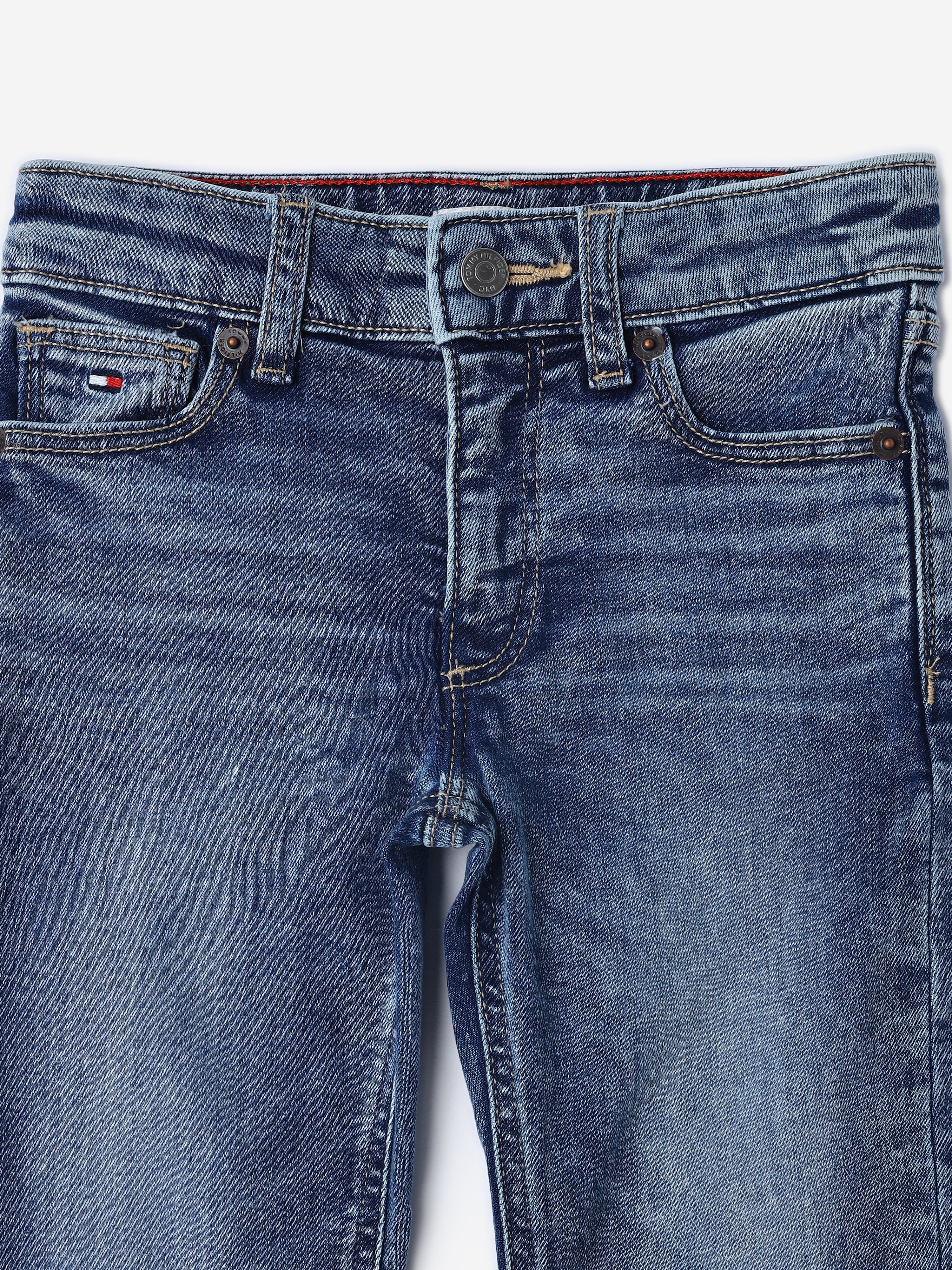 Girls Blue Skinny Fit Cotton Blend Casual Denim Jeans
