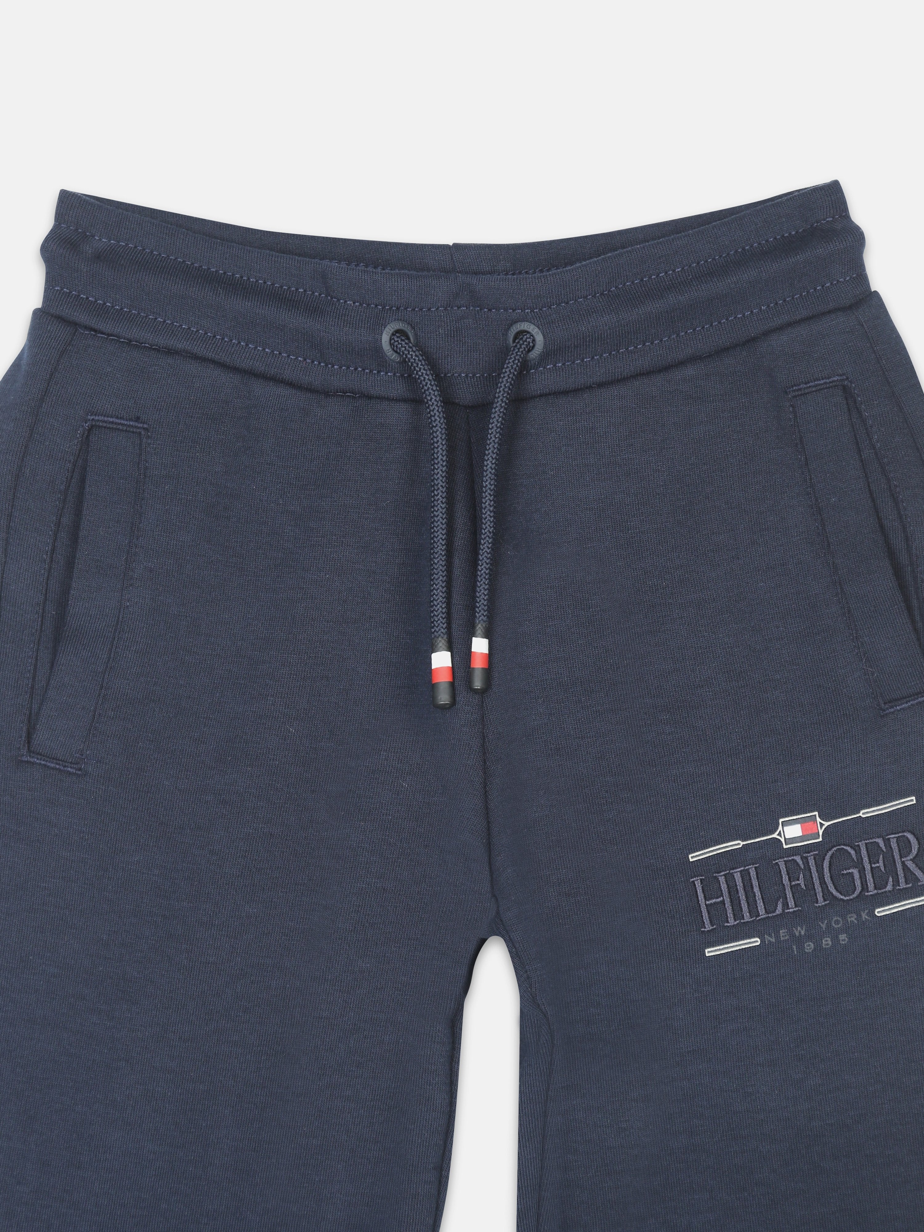 Boys Blue Logo Regular Fit Snap Closure Knit Bottom