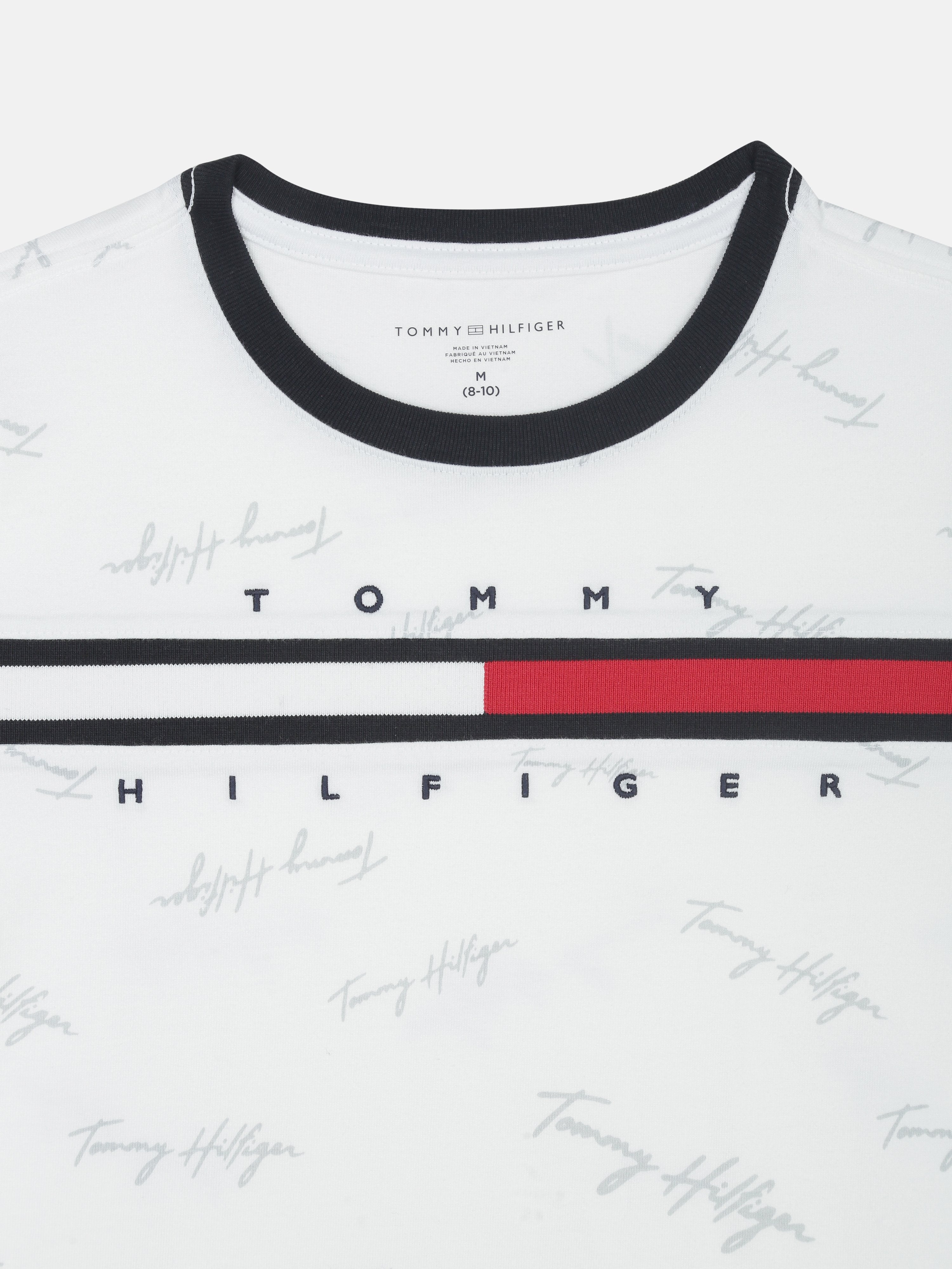 Boys Optic White Logo Cotton Regular Fit T-Shirt