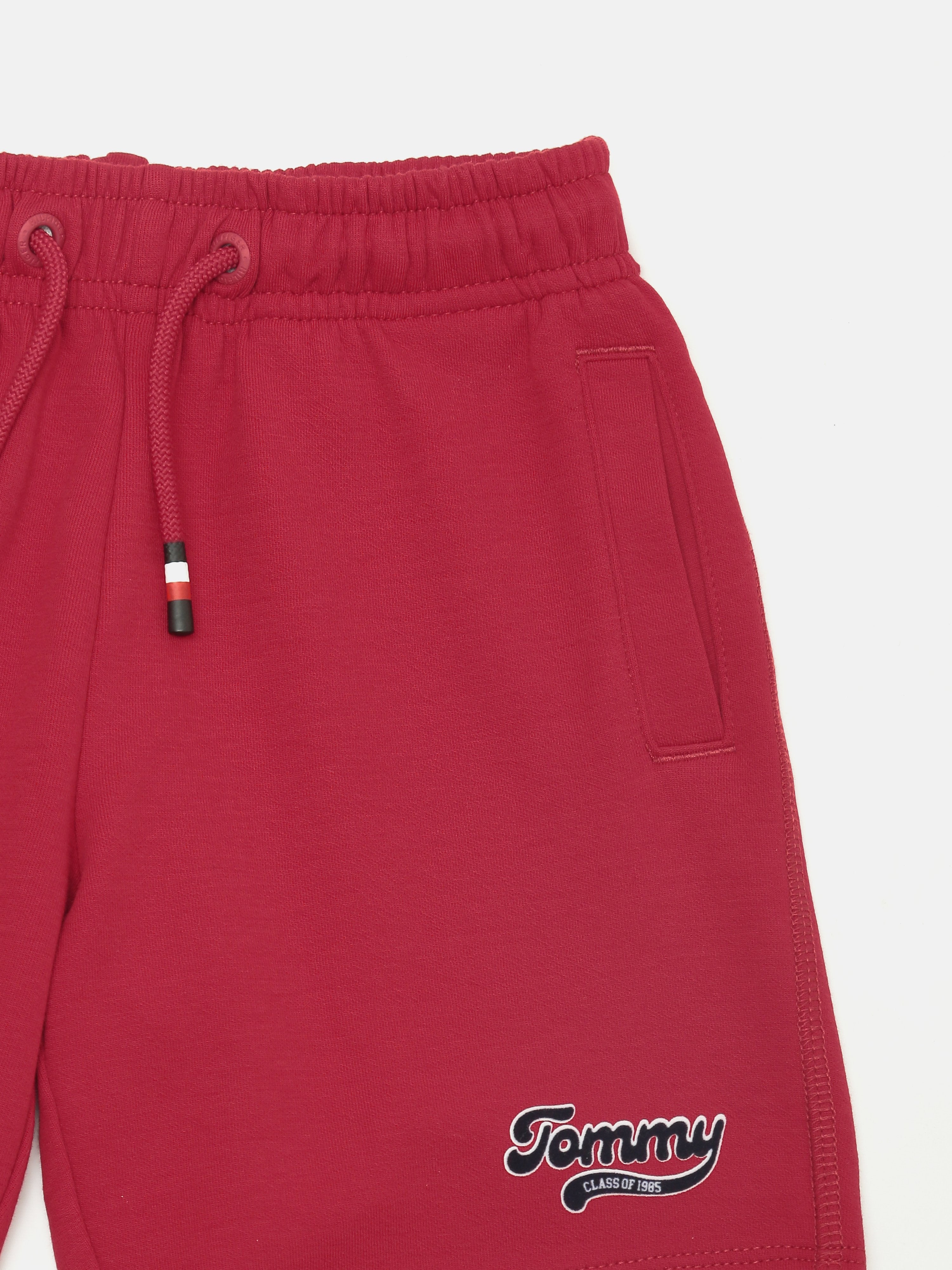 Girls Red Logo Cotton Blend Casual Knit Bottom