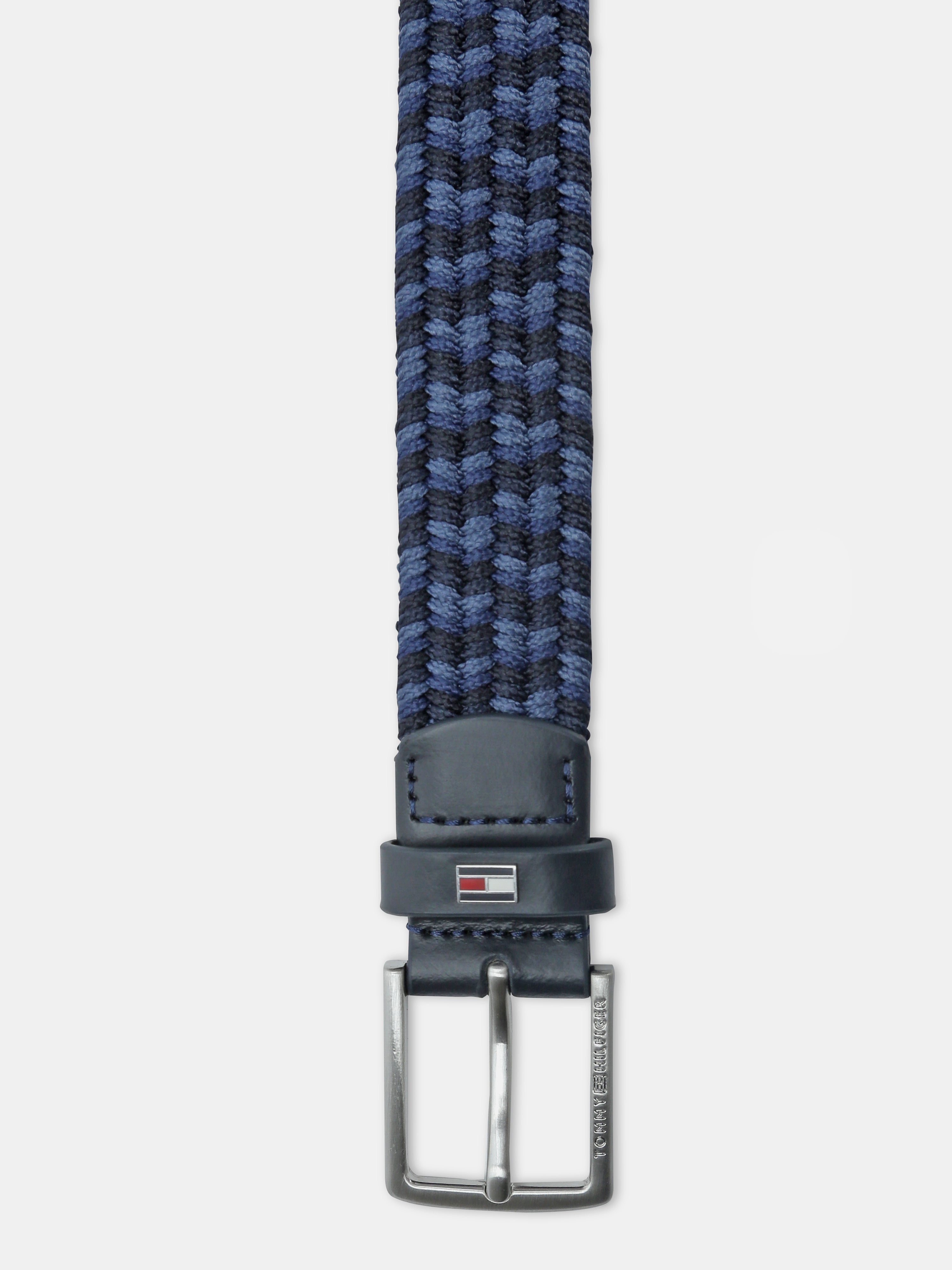 Kids Blue Textured Stretch Casual Belt