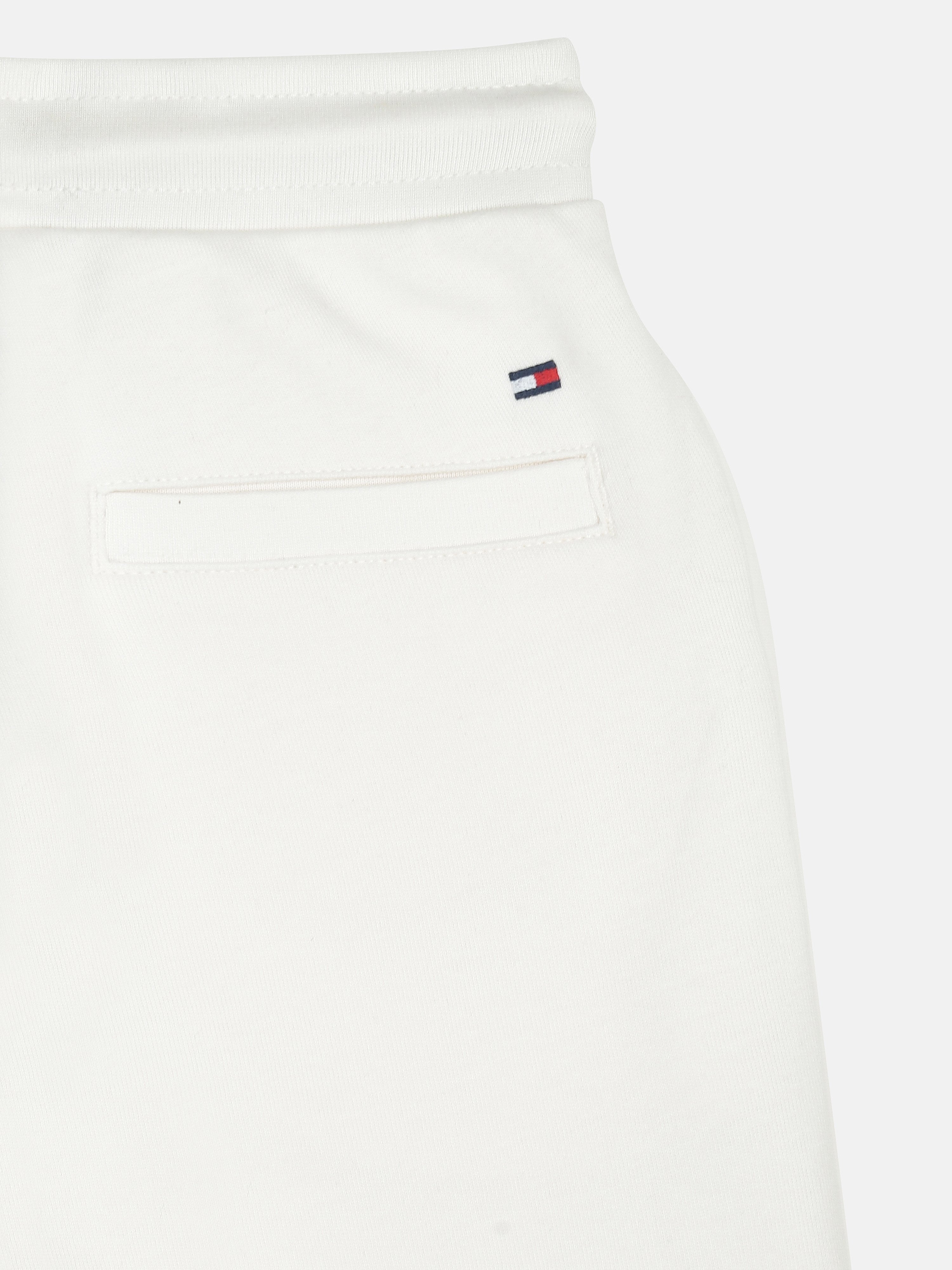Boys Ancient White Cotton Track Pants with Logo Detail