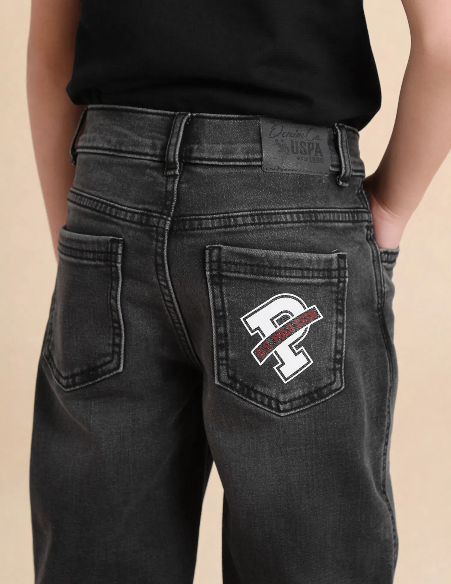 Boys Navy Relaxed Fit Cotton Jeans