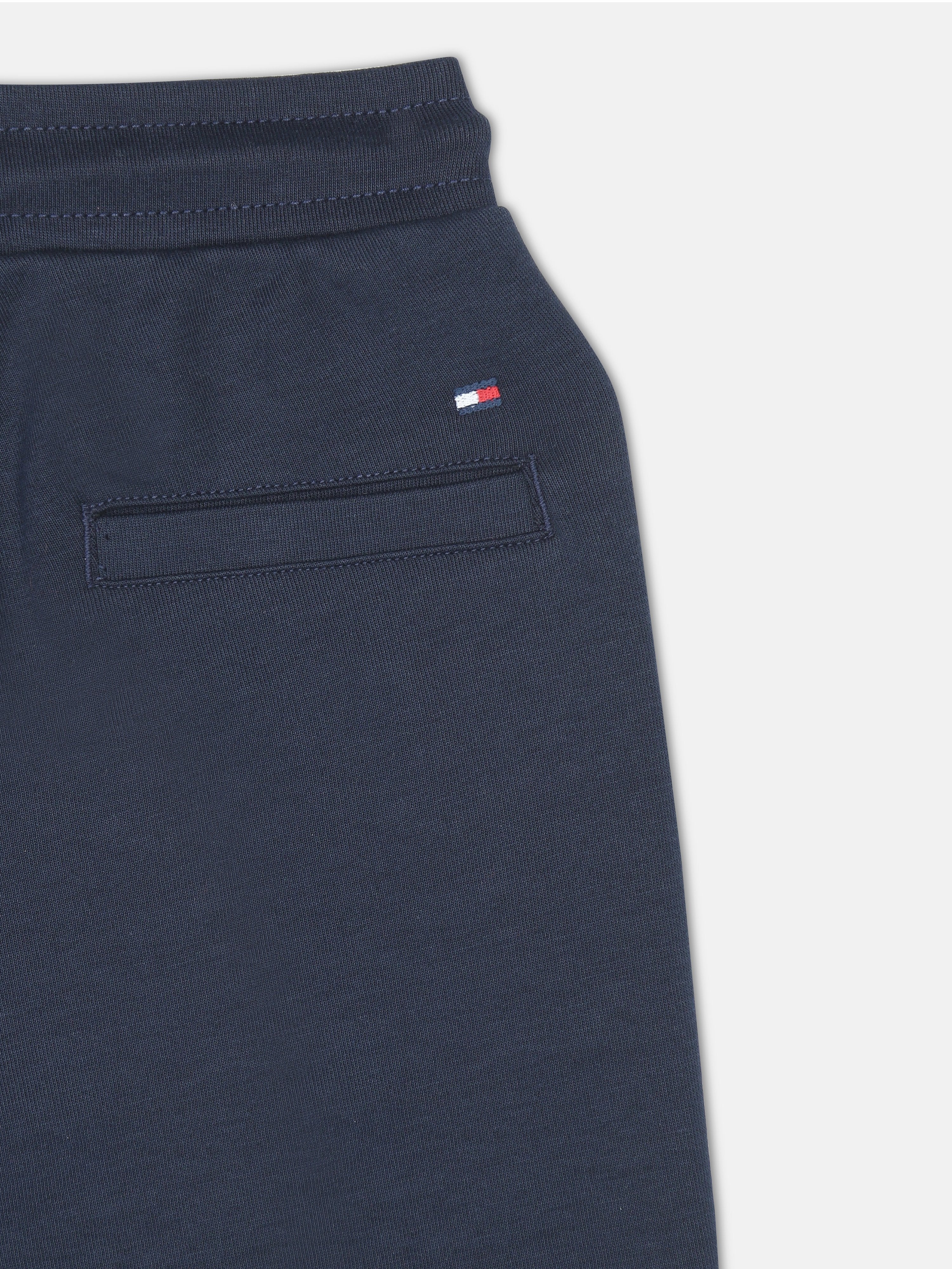 Boys Blue Logo Regular Fit Snap Closure Knit Bottom