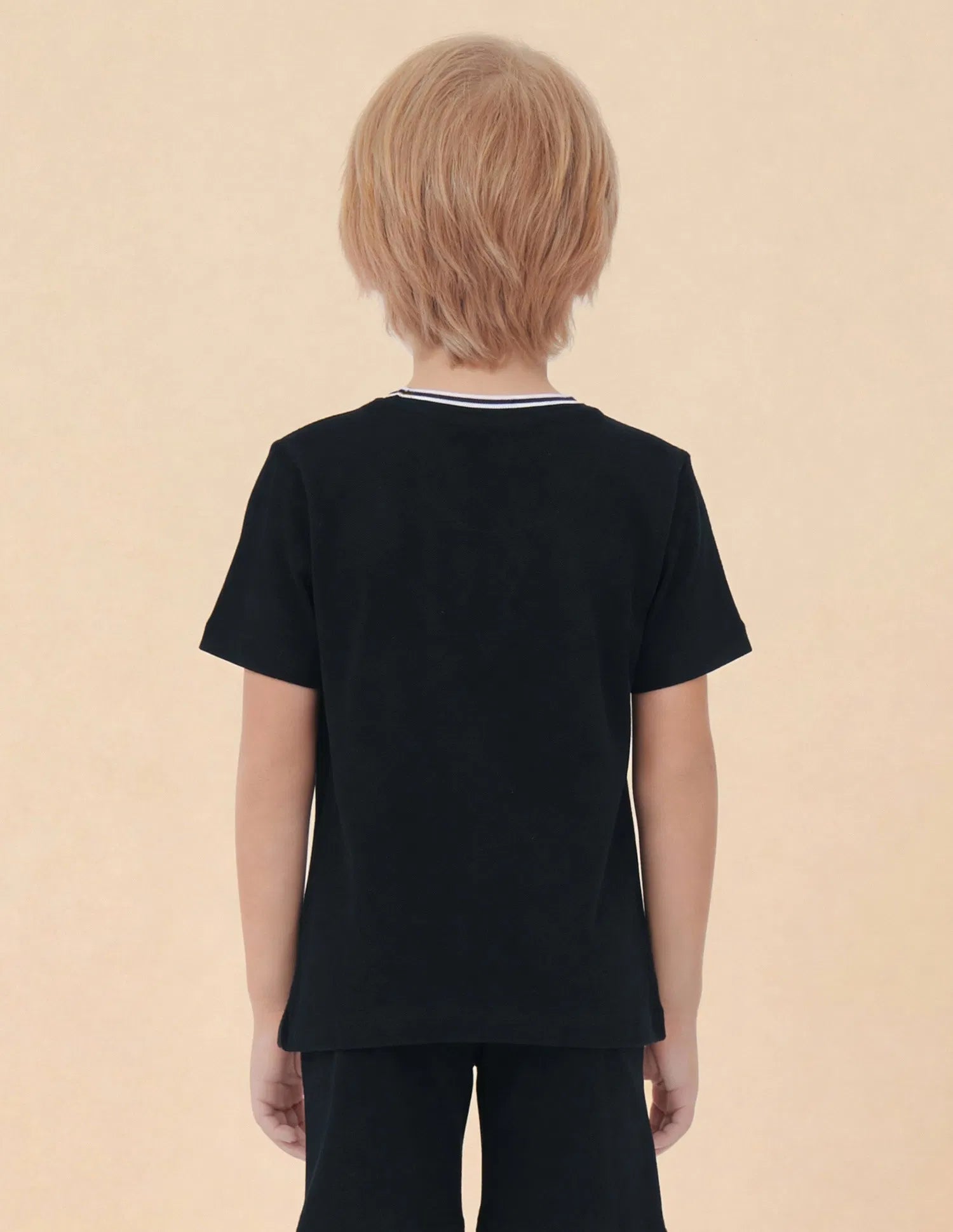 Boys Navy Cotton Logo Regular Fit T-Shirt
